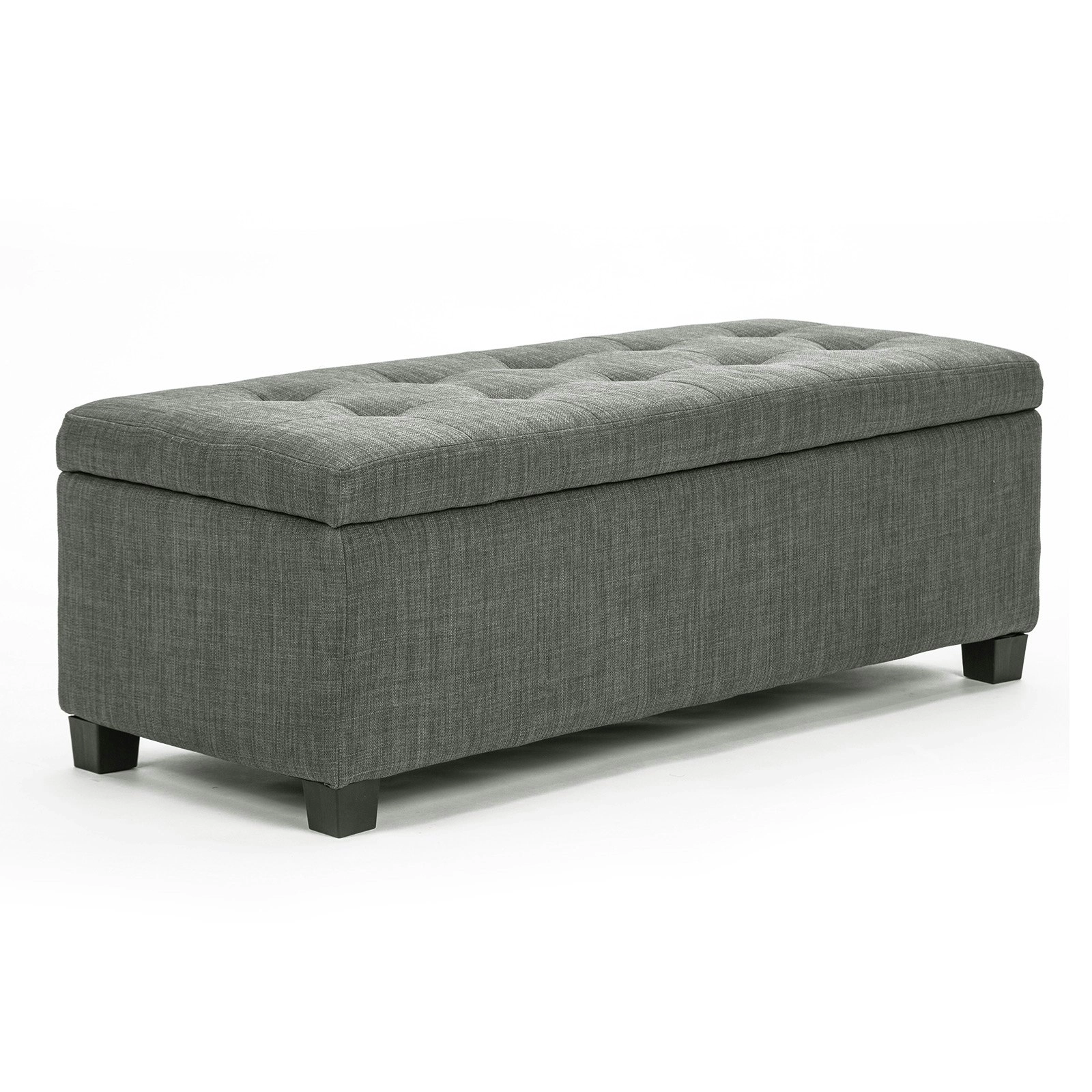 102cm Storage Ottoman Fabric - DARK GREY