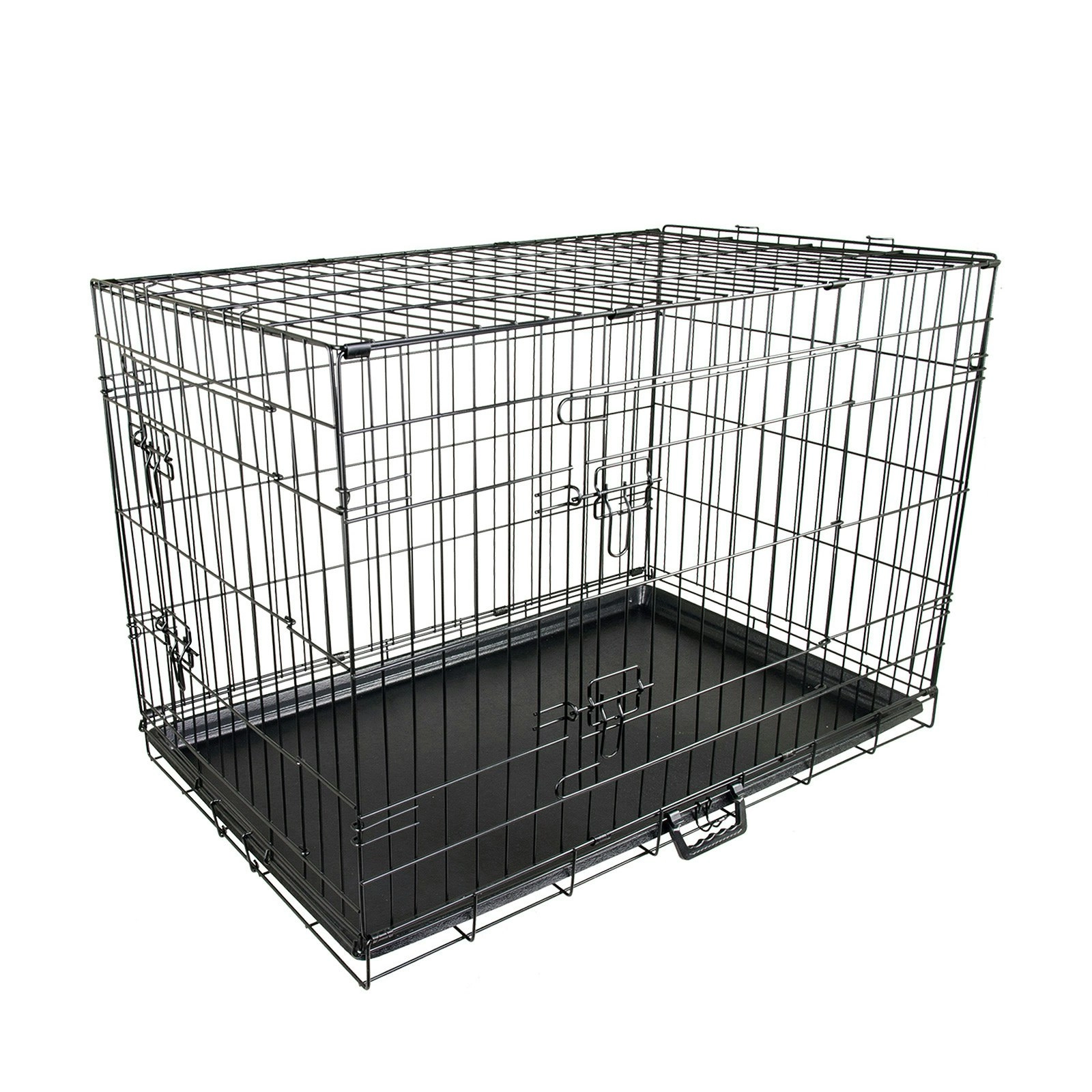 48in Foldable Wire Dog Cage with Tray