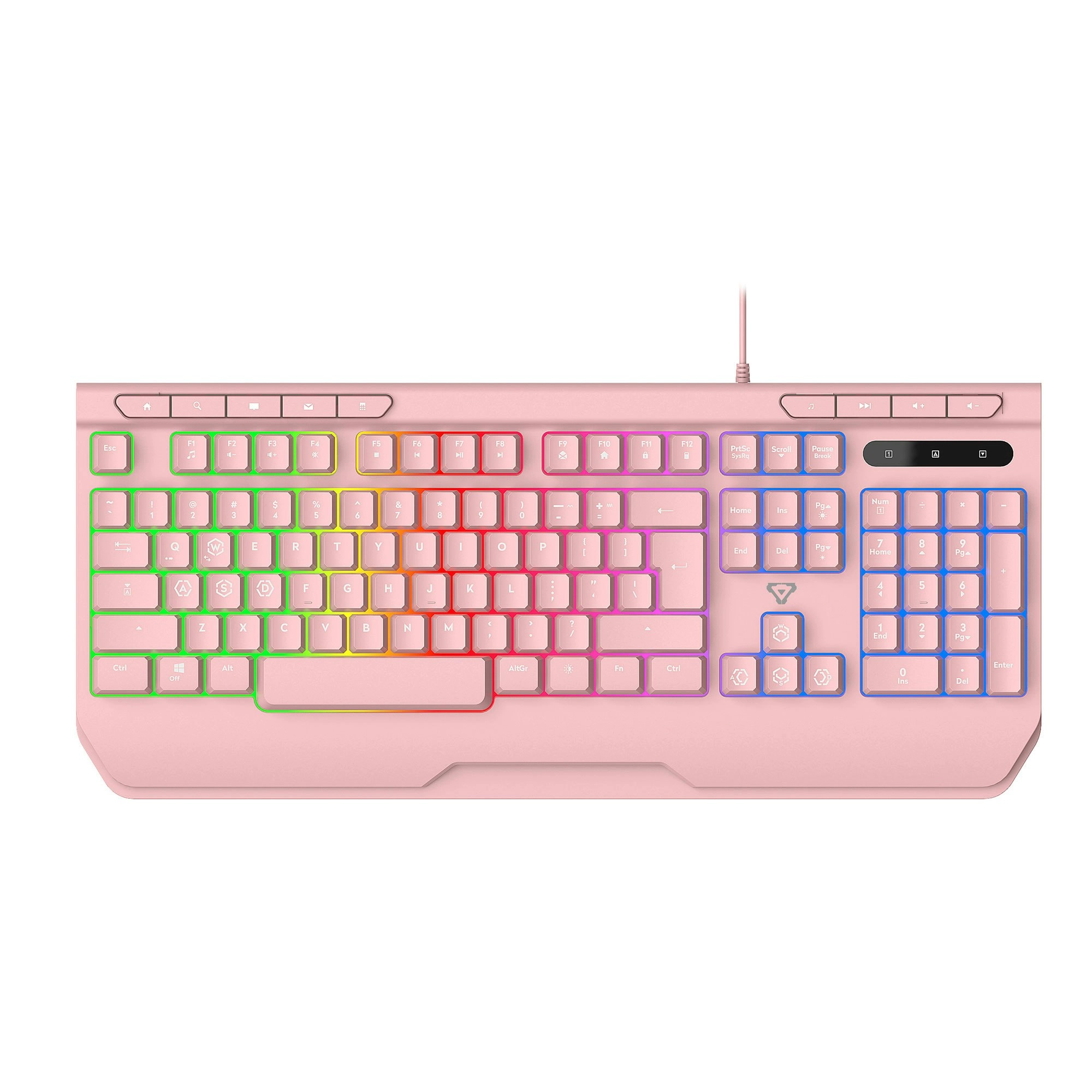 Laser USB Wired Mechanical Gaming Keyboard RGB LED Backlit PC 104 Keys Pink