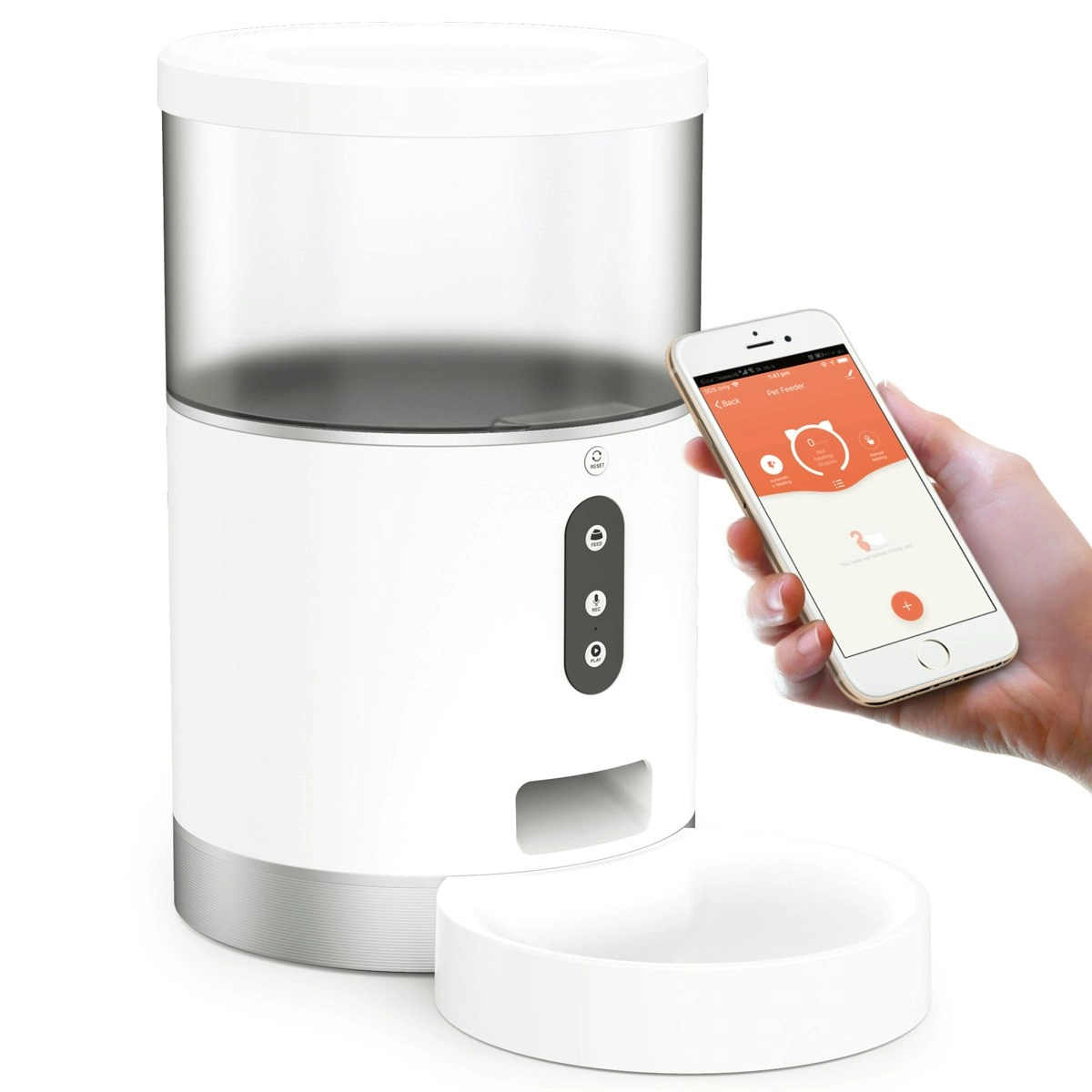 Tech4Pets 4L Smart Pet Feeder - Auto/Remote Feeding, App Control, Food Tracking