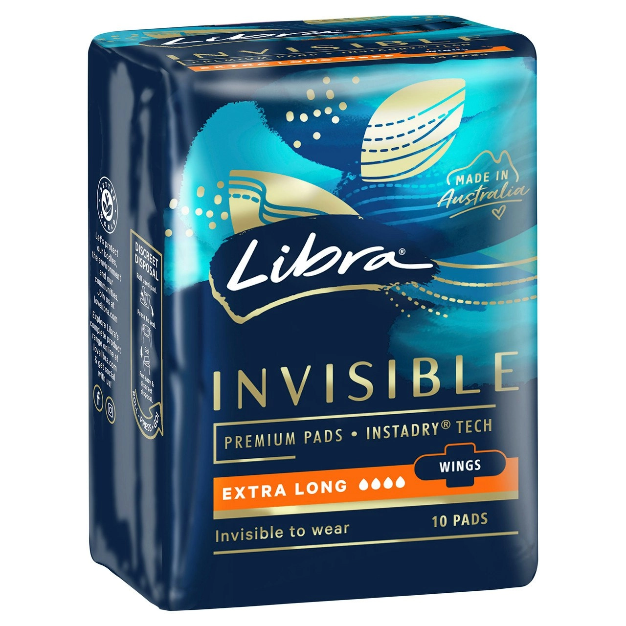 Libra Invisible Pads Goodnights Wings 10 pack