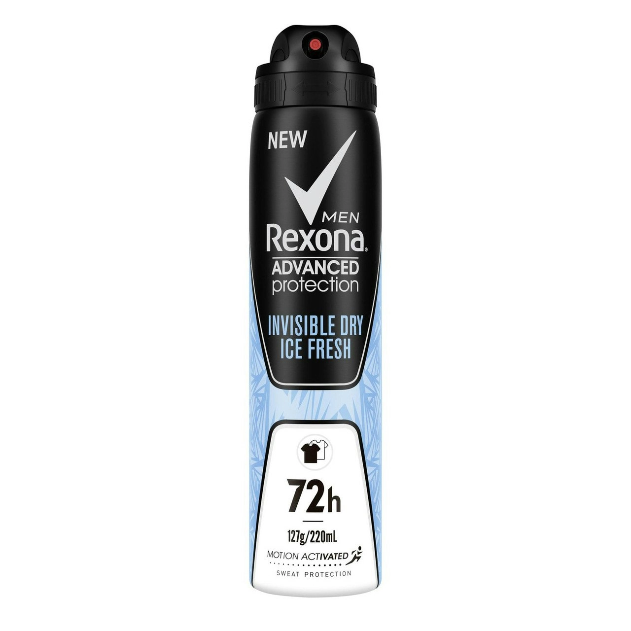 Rexona Men Advanced Antiperspirant Deodorant Aerosol Invisible Dry Ice Fresh 72-Hour Protection 220ml