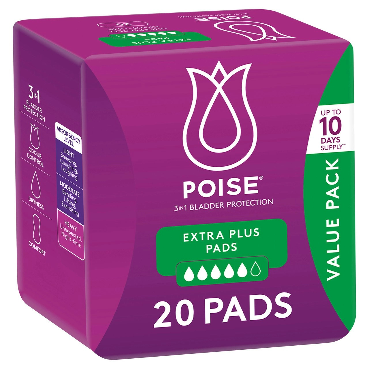 Poise Pads For Bladder Leaks Extra Plus 20 Pack