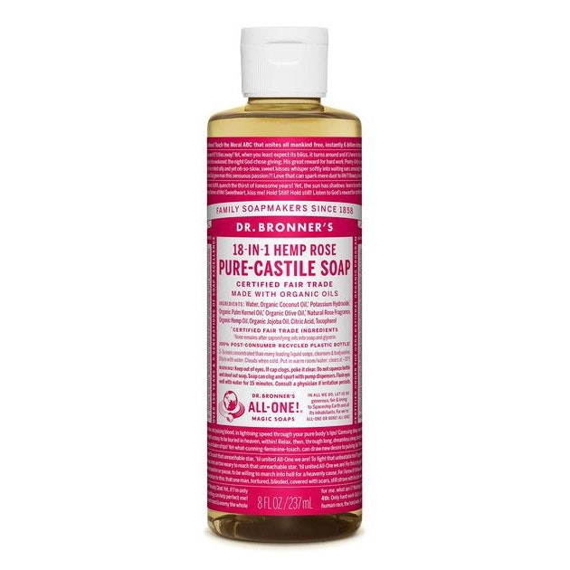 Dr. Bronner's 18-In-1 Hemp Rose Pure Castile Soap 237ml