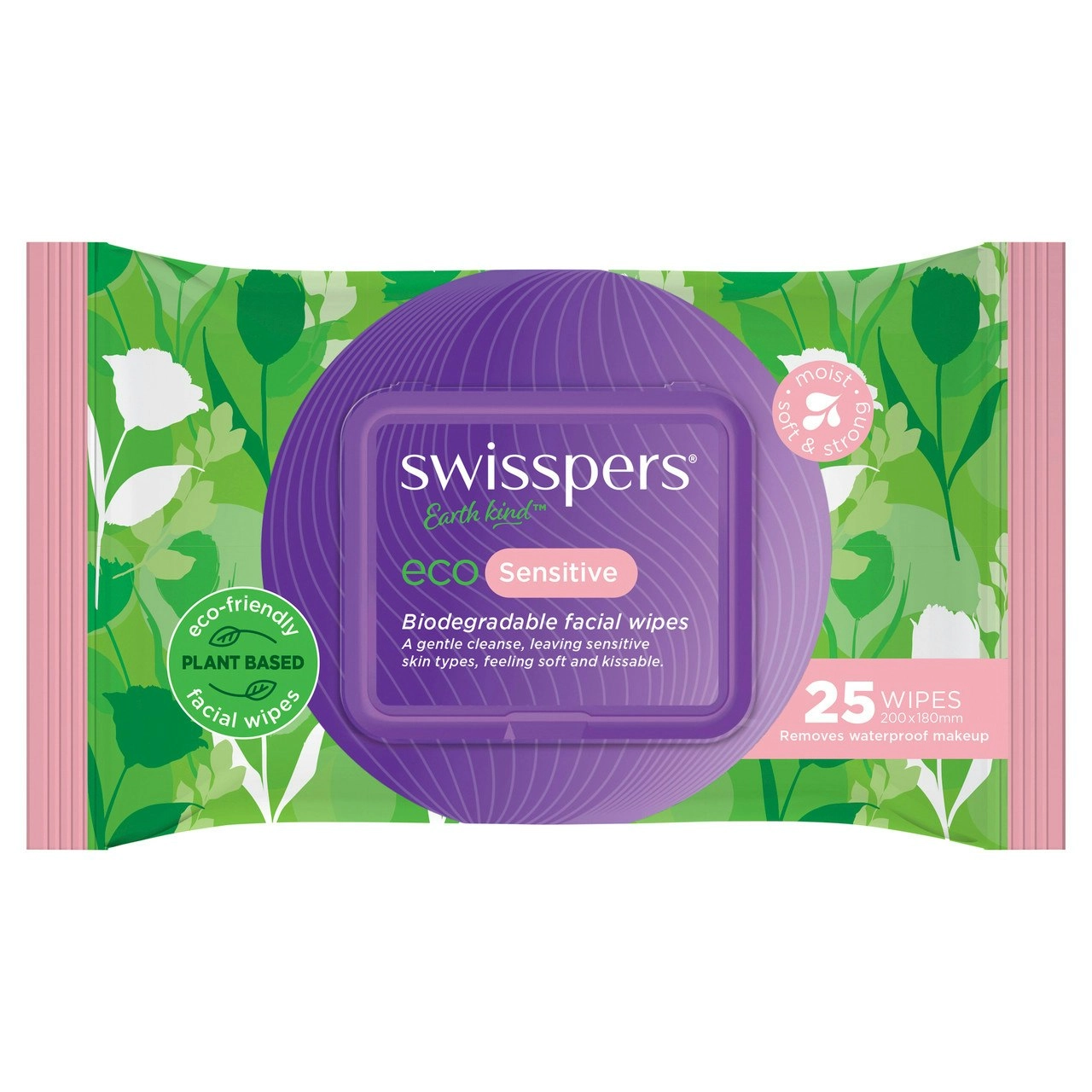 Swisspers Eco Sensitive Biodegradable Facial Wipes 25 Pack