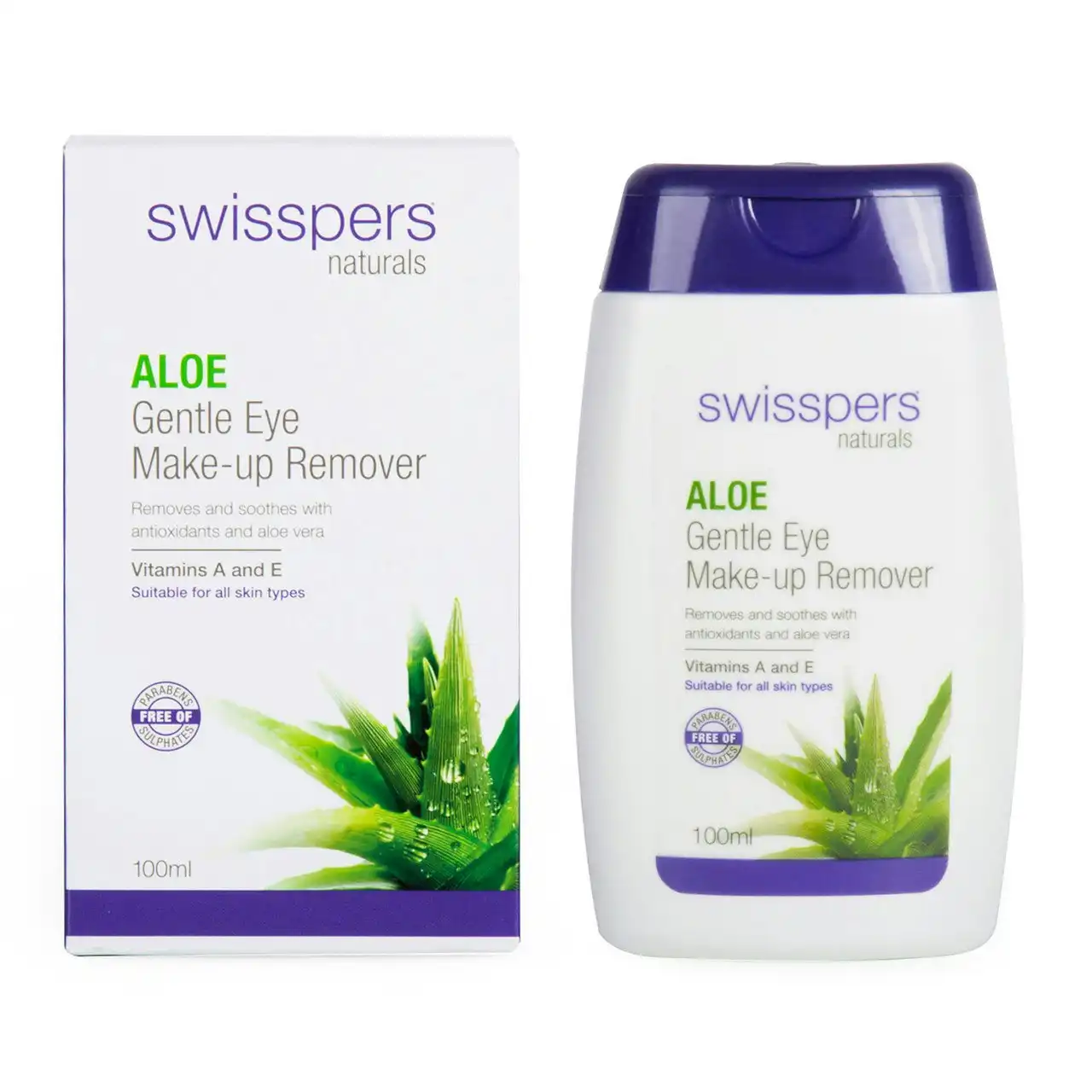 Swisspers Naturals Aloe Gentle Eye Make Up Remover 100ml