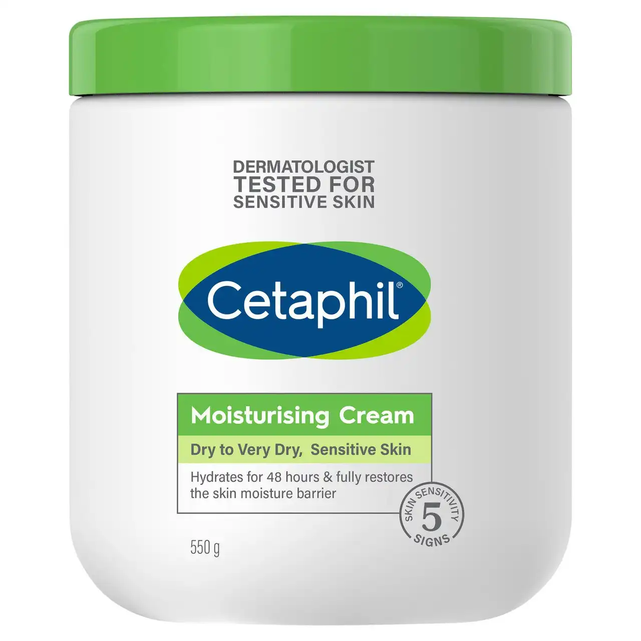 Cetaphil Moisturising Cream 550g, Rich Hydrating Moisturiser