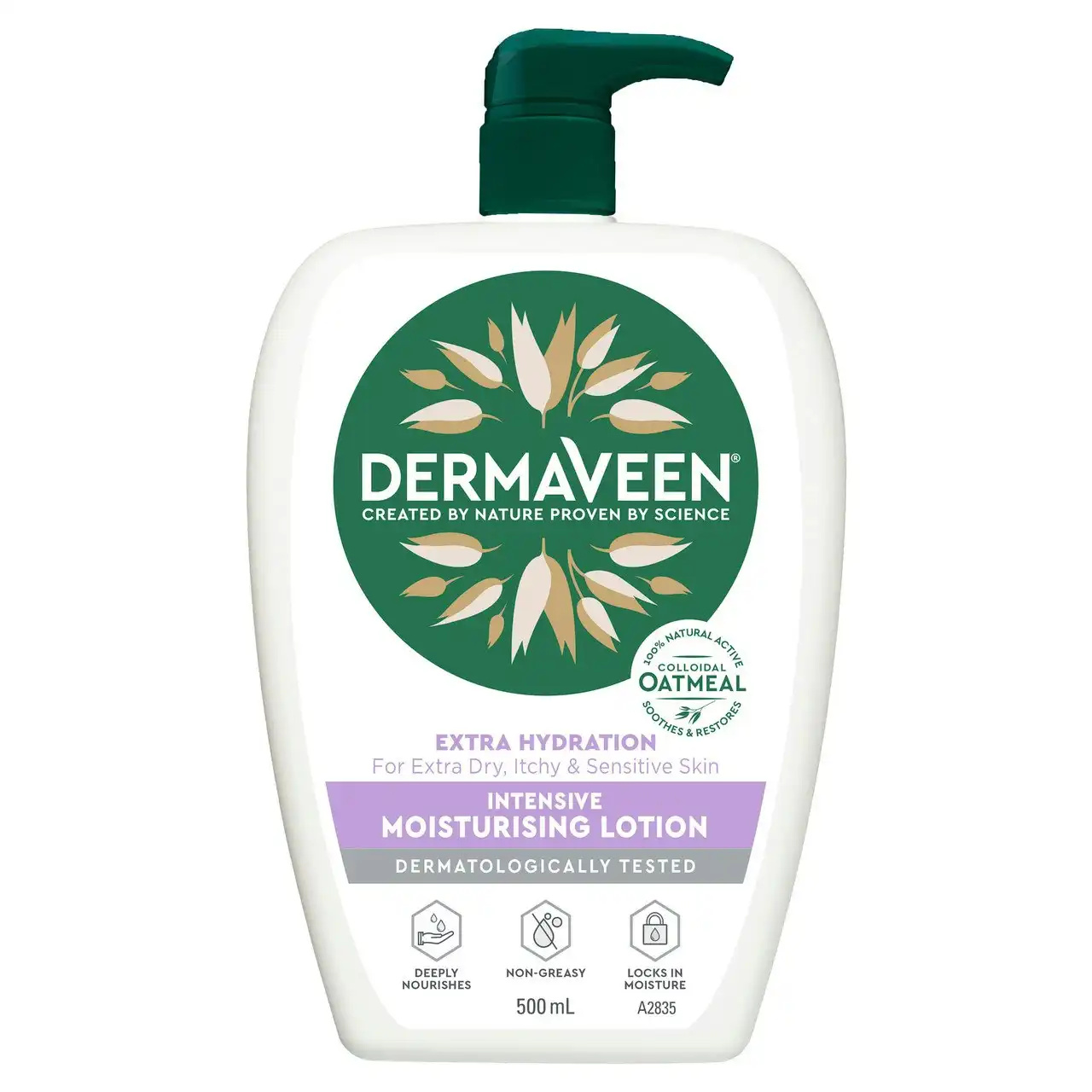 DermaVeen Extra Hydration Intensive Moisturising Lotion for Extra Dry, Itchy & Sensitive Skin 500mL