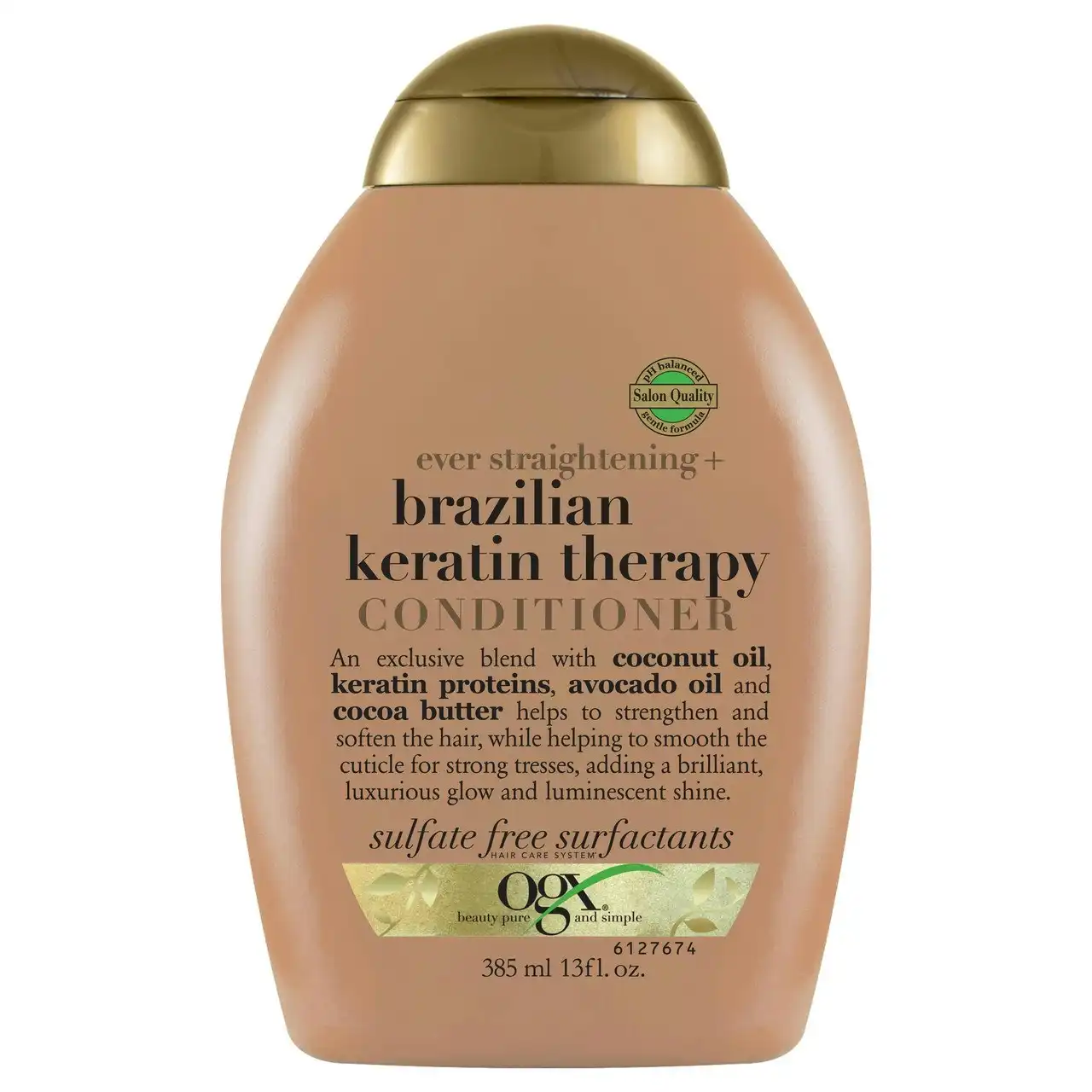 OGX Ever Straightening + Smoothing & Shine Brazilian Keratin Therapy Conditioner For Dull Hair 385mL