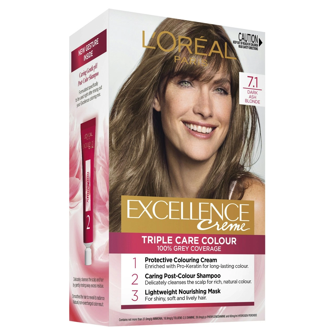 L'Oreal Paris Excellence Creme Permanent Hair Colour - 7.1 Dark Ash Blonde