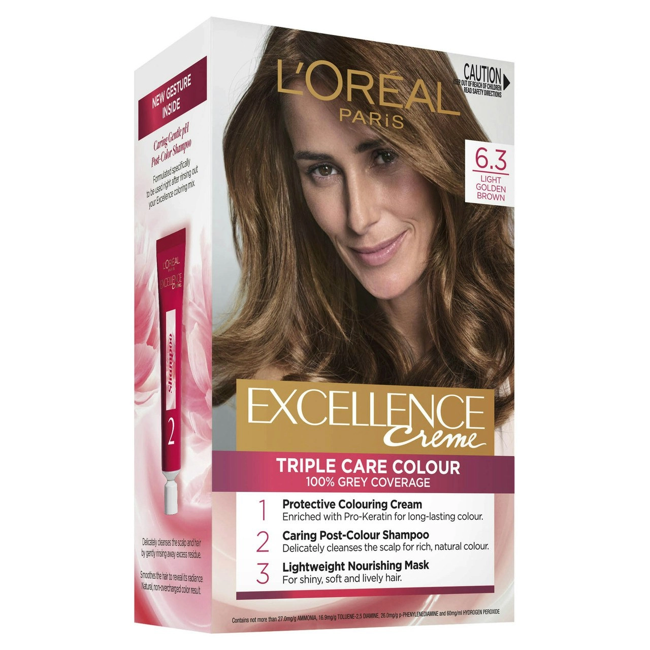 L'Oreal Paris Excellence Creme Permanent Hair Colour - 6.3 Light Golden Brown