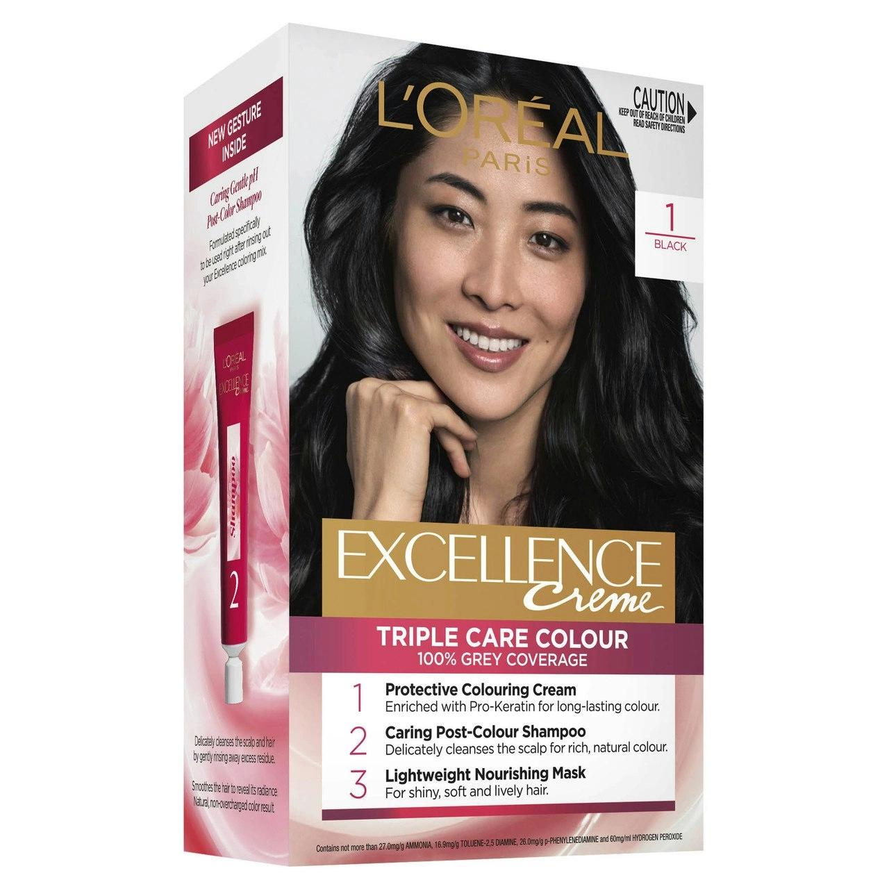 L'Oreal Paris Excellence Creme Permanent Hair Colour - 1 Black