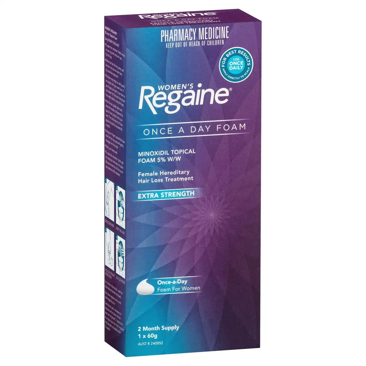 Regaine Women's Extra Strength Minoxidil Foam Hair Regrowth Treatment 60g