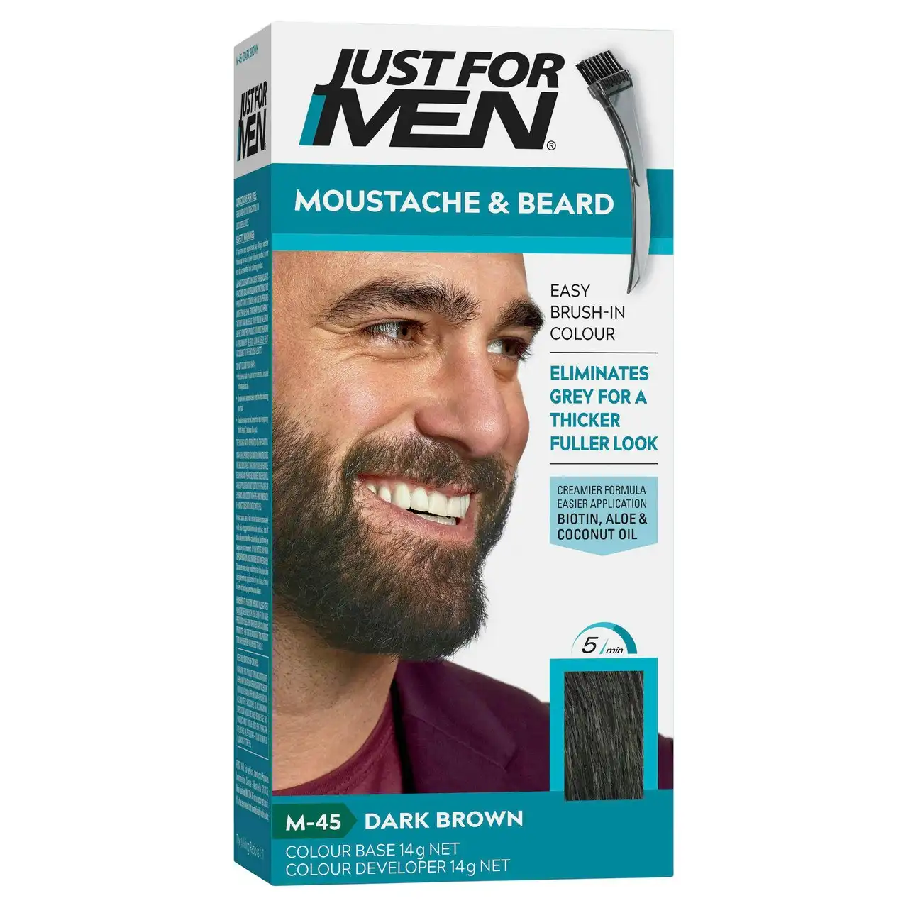 Just For Men Moustache & Beard Brush-In Colour Gel Dark Brown