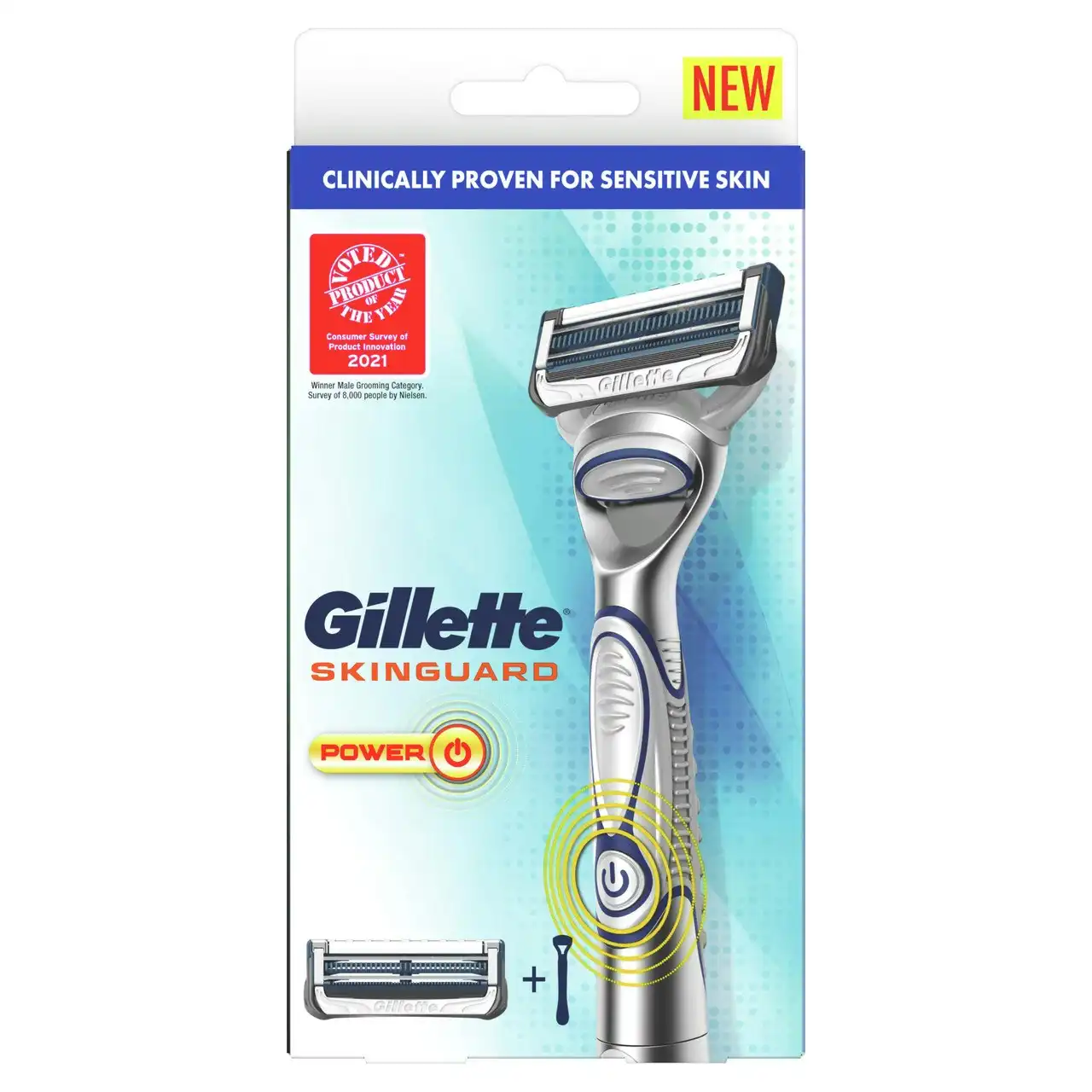 Gillette Skinguard Power Razor Handle + 1 Cartridge