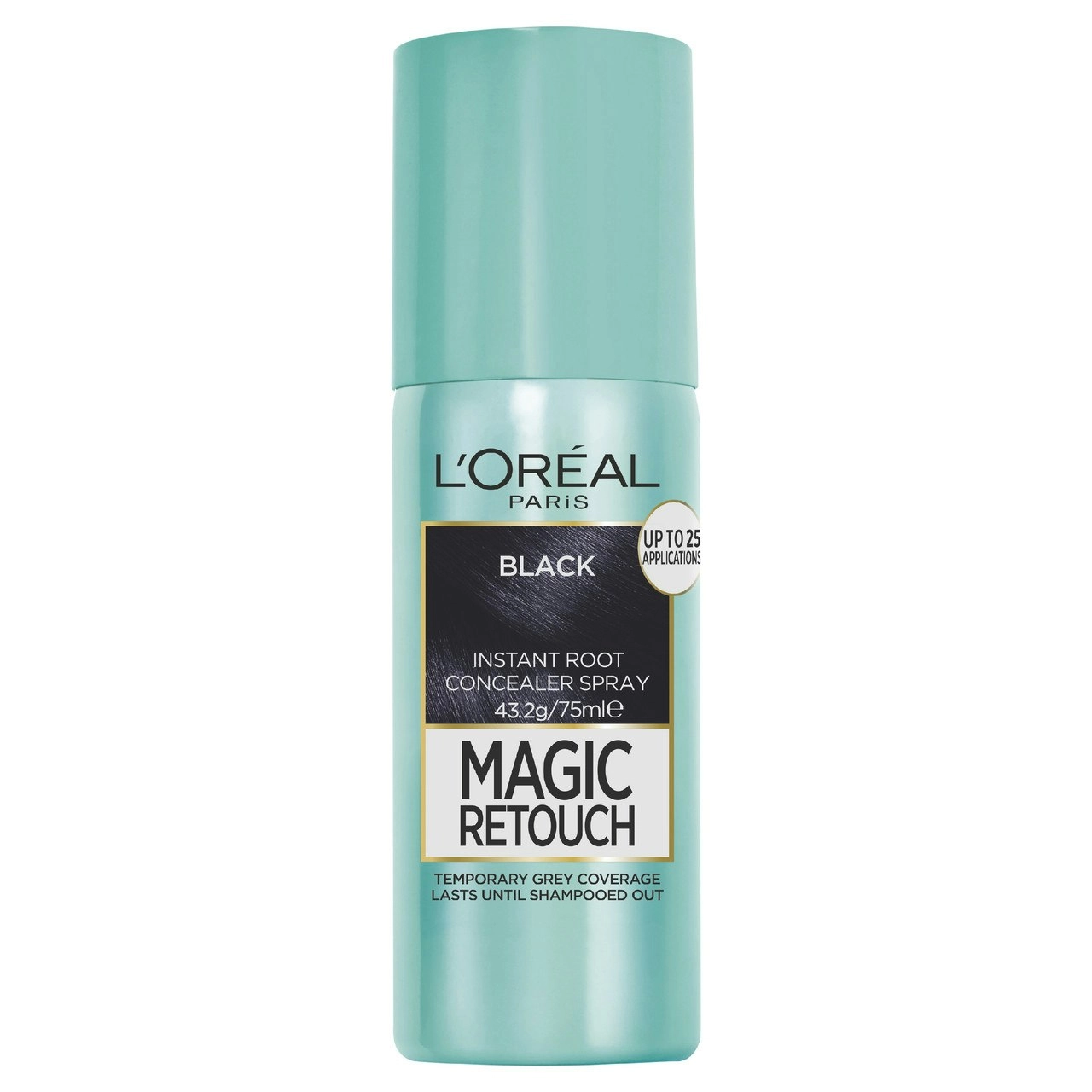 L'Oreal Paris Magic Retouch Temporary Root Concealer Spray - Black (Instant Grey Hair Coverage)