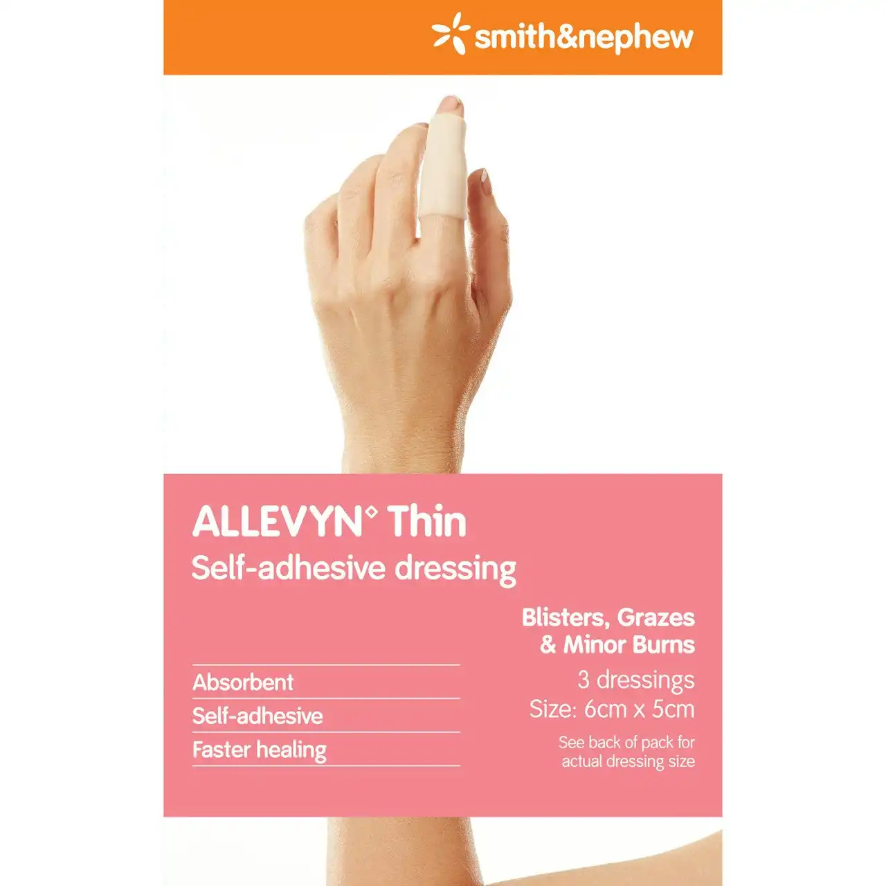 ALLEVYN THIN Foam Dressing  5cm x 6cm Pk3