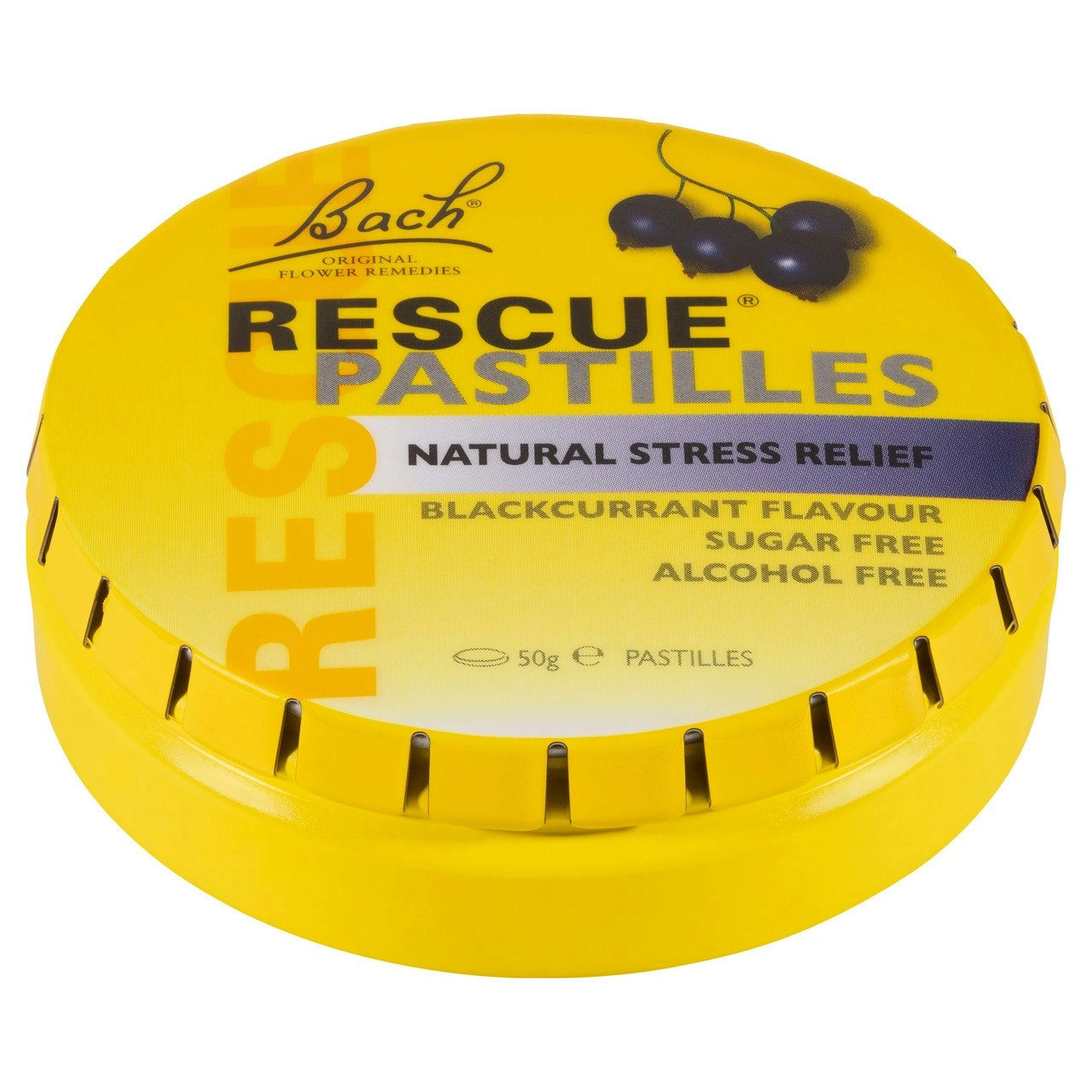 Bach Rescue Pastilles Natural Stress Relief Blackcurrant Flavour 50g