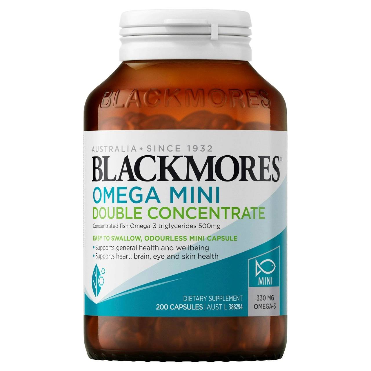 Blackmores Omega Mini Double Concentrate Fish Oil 200 Capsules