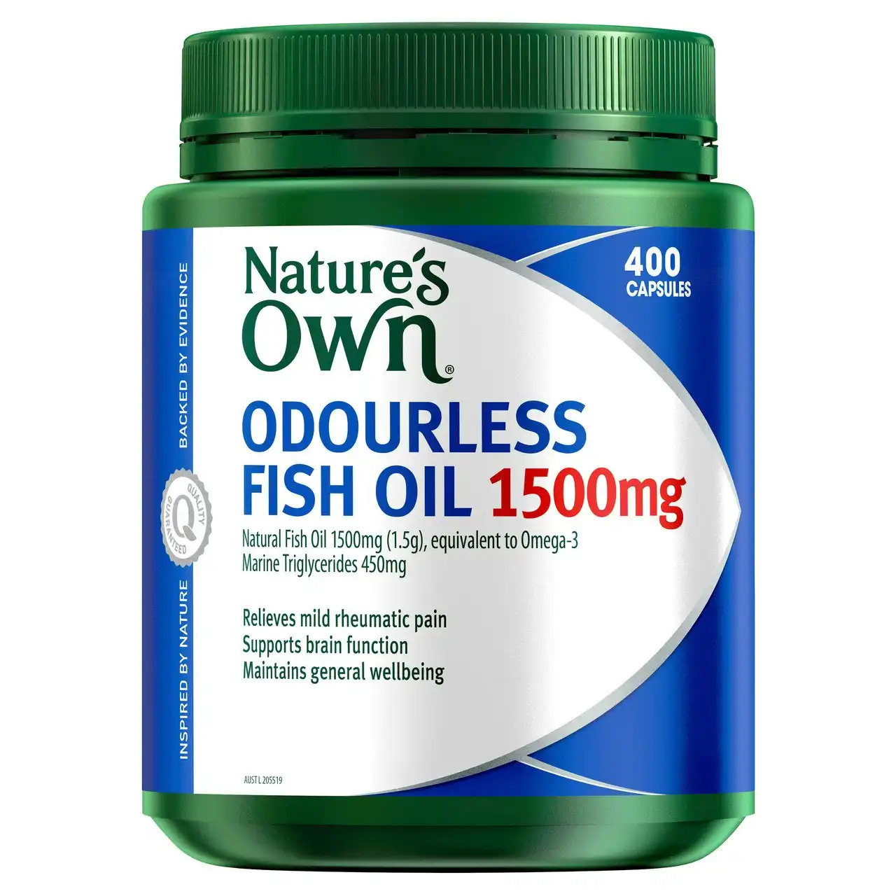 Nature's Own Odourless Fish Oil 1500mg 400 Capsules