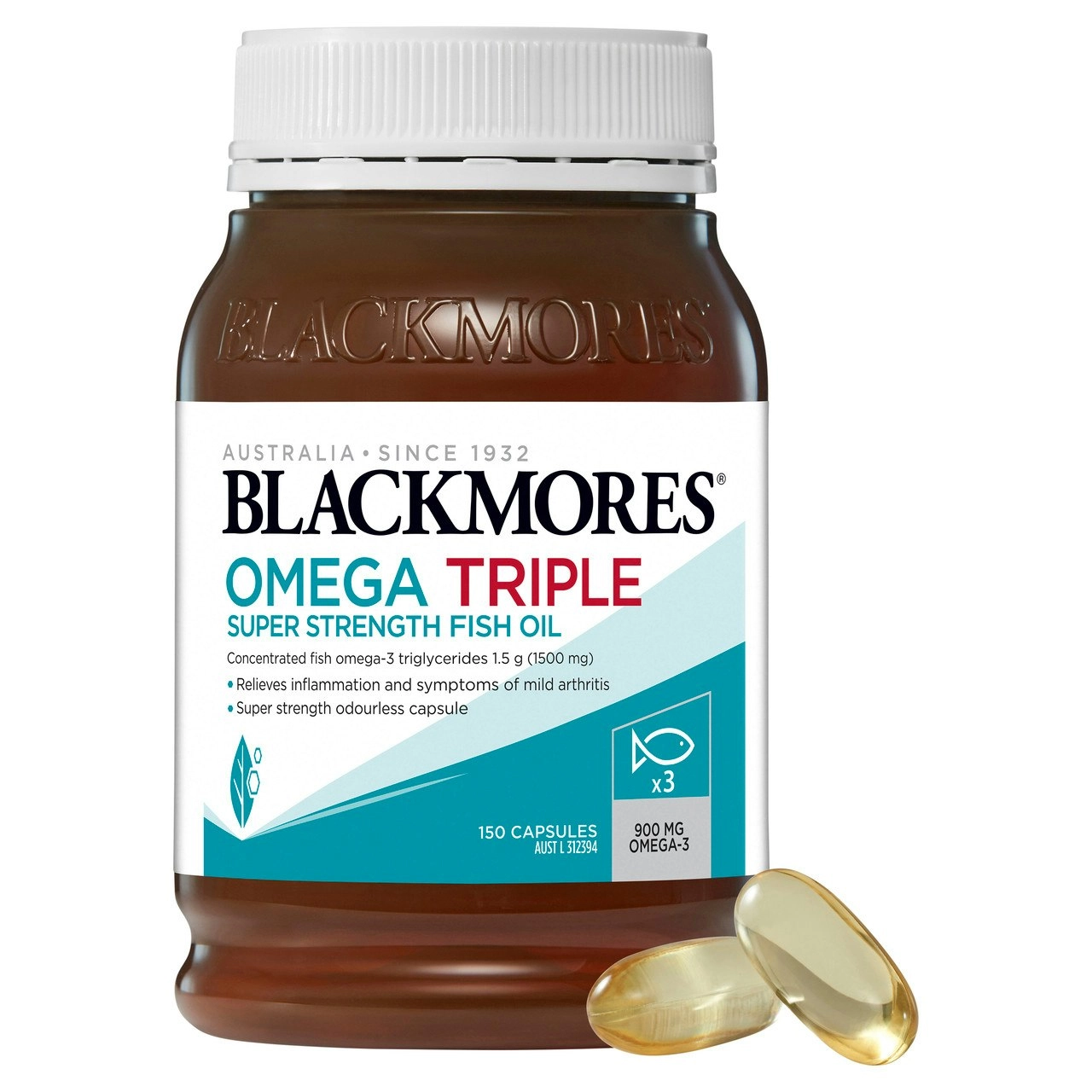 Blackmores Omega Triple Super Strength Fish Oil 150 Capsules