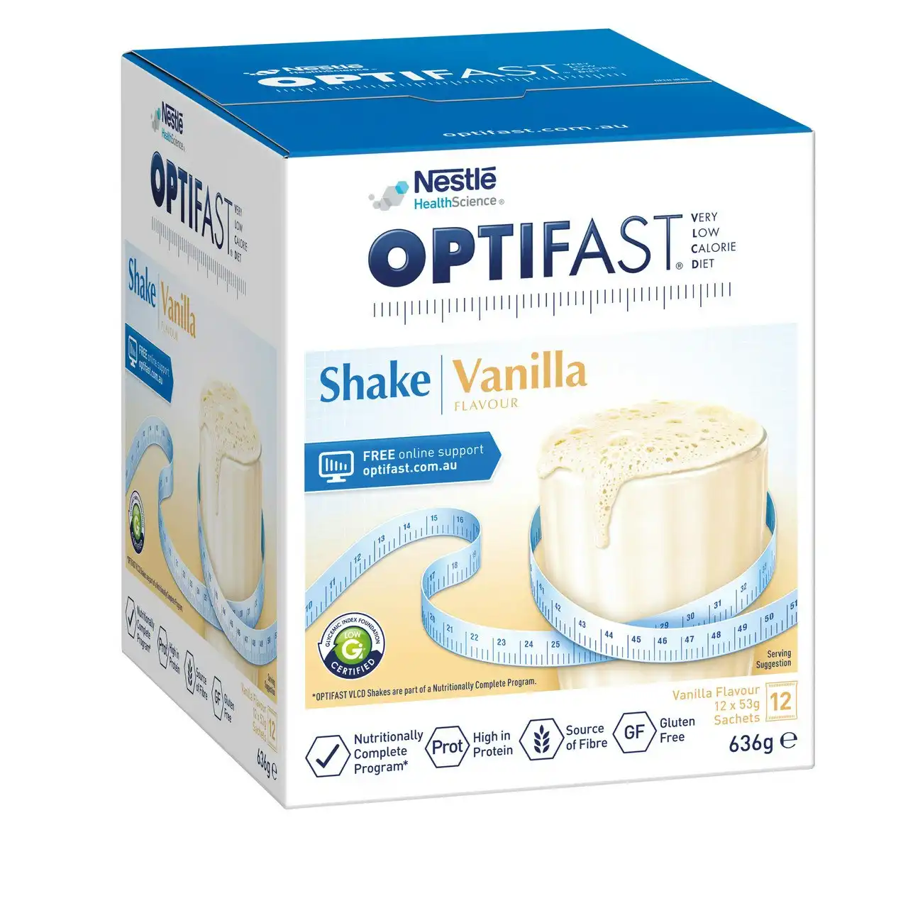 OPTIFAST VLCD Shake Vanilla Flavour 12 Pack 636g