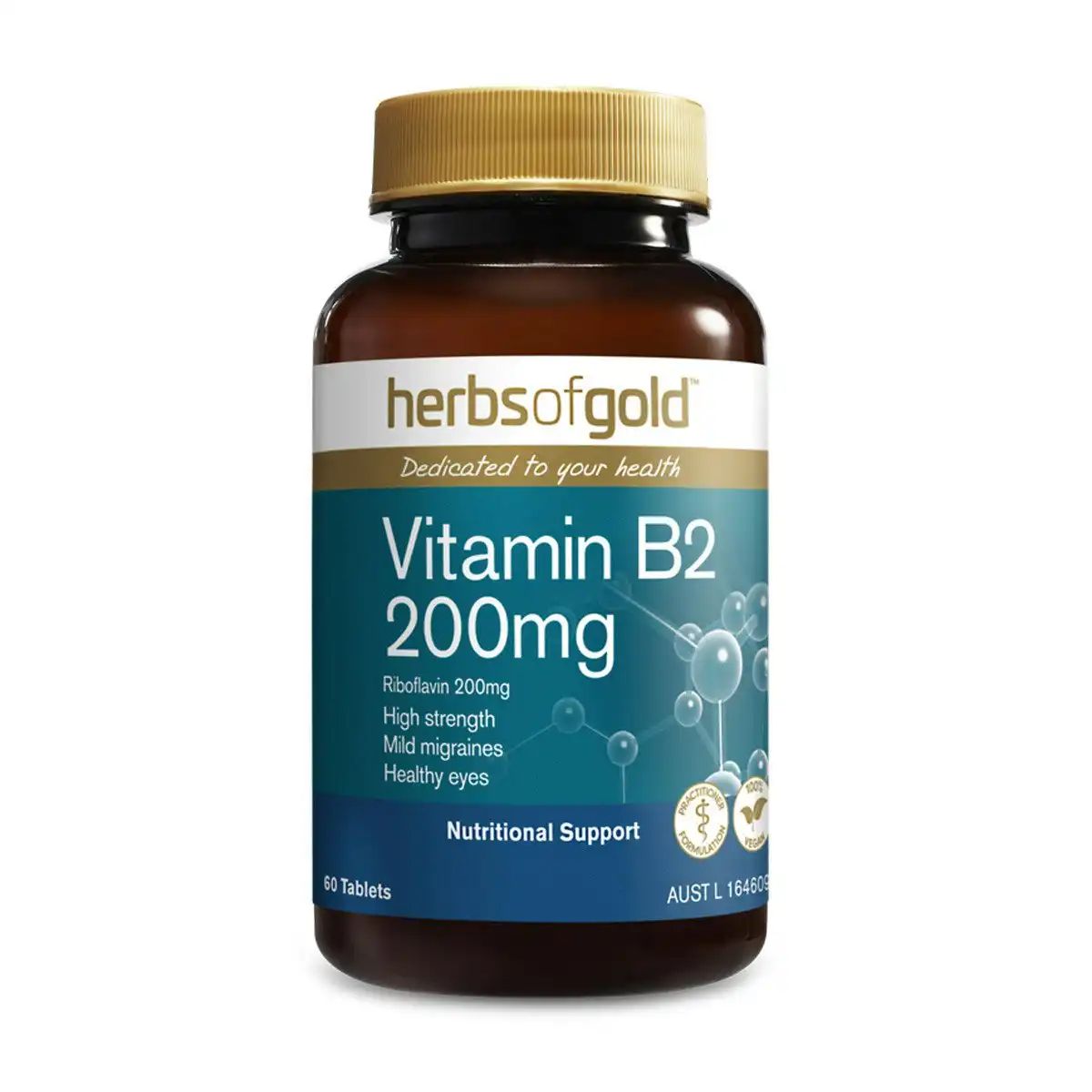 Herbs Of Gold Vitamin B2 200mg 60 Tablets