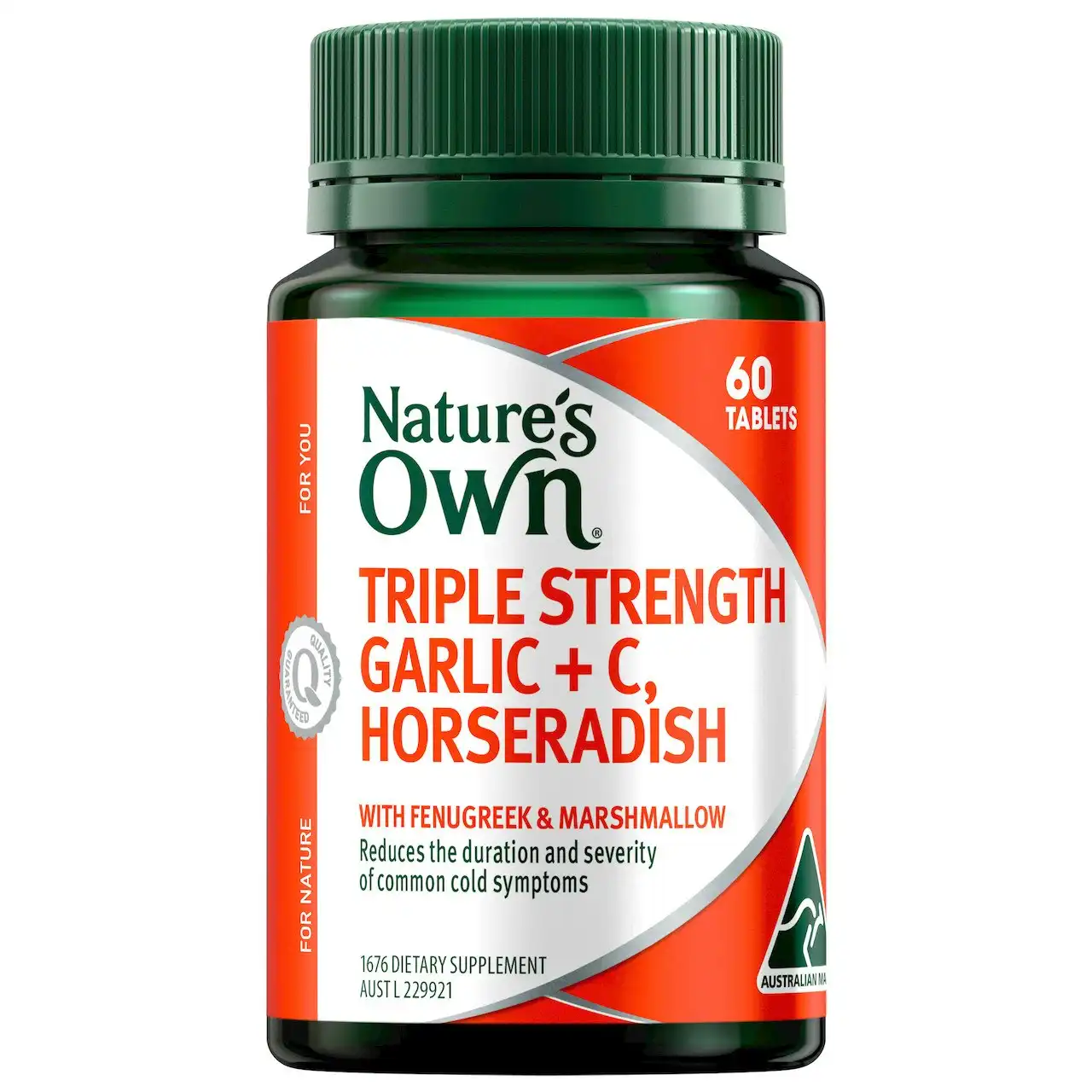 Nature's Own Triple Strength Garlic + C, Horseradish 60 Tablets