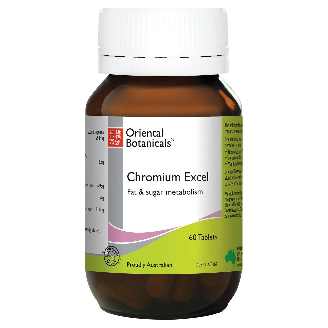 Oriental Botanicals Chromium Excel 60 Tablets