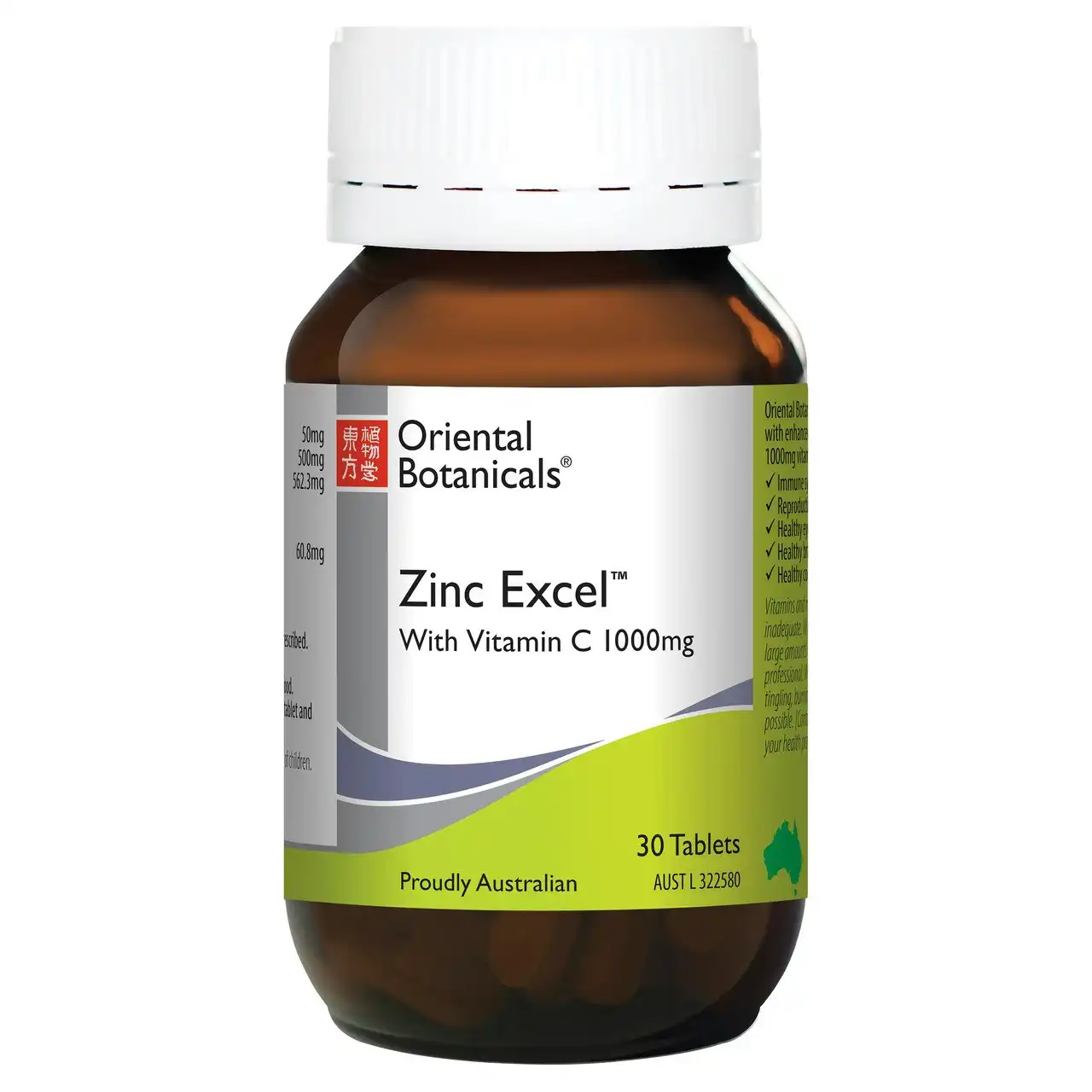 Oriental Botanicals Zinc Excel 30 Tablets