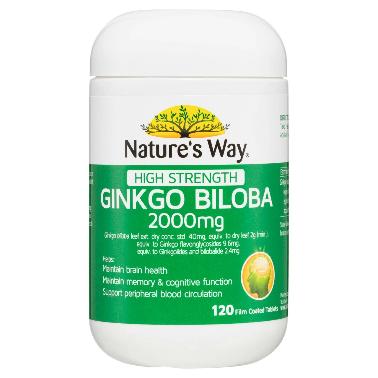 Nature's Way Ginkgo 2000 Brain & Memory Tablets 120