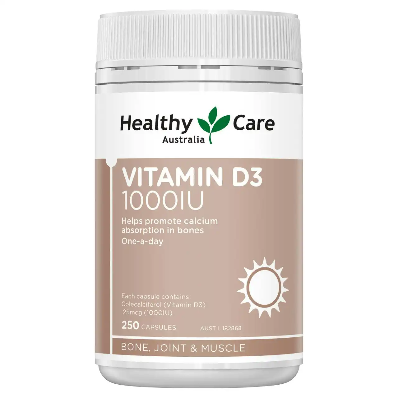 Healthy Care Vitamin D3 1000IU 250 Capsules