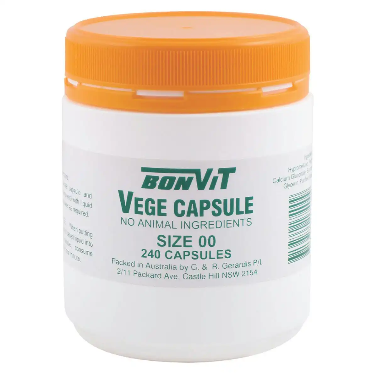 Bonvit Empty Vege Capsules Size '00' 240 Capsules