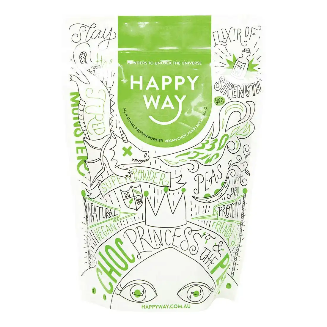 Happy Way Vegan Chocolate Pea Protein 500g