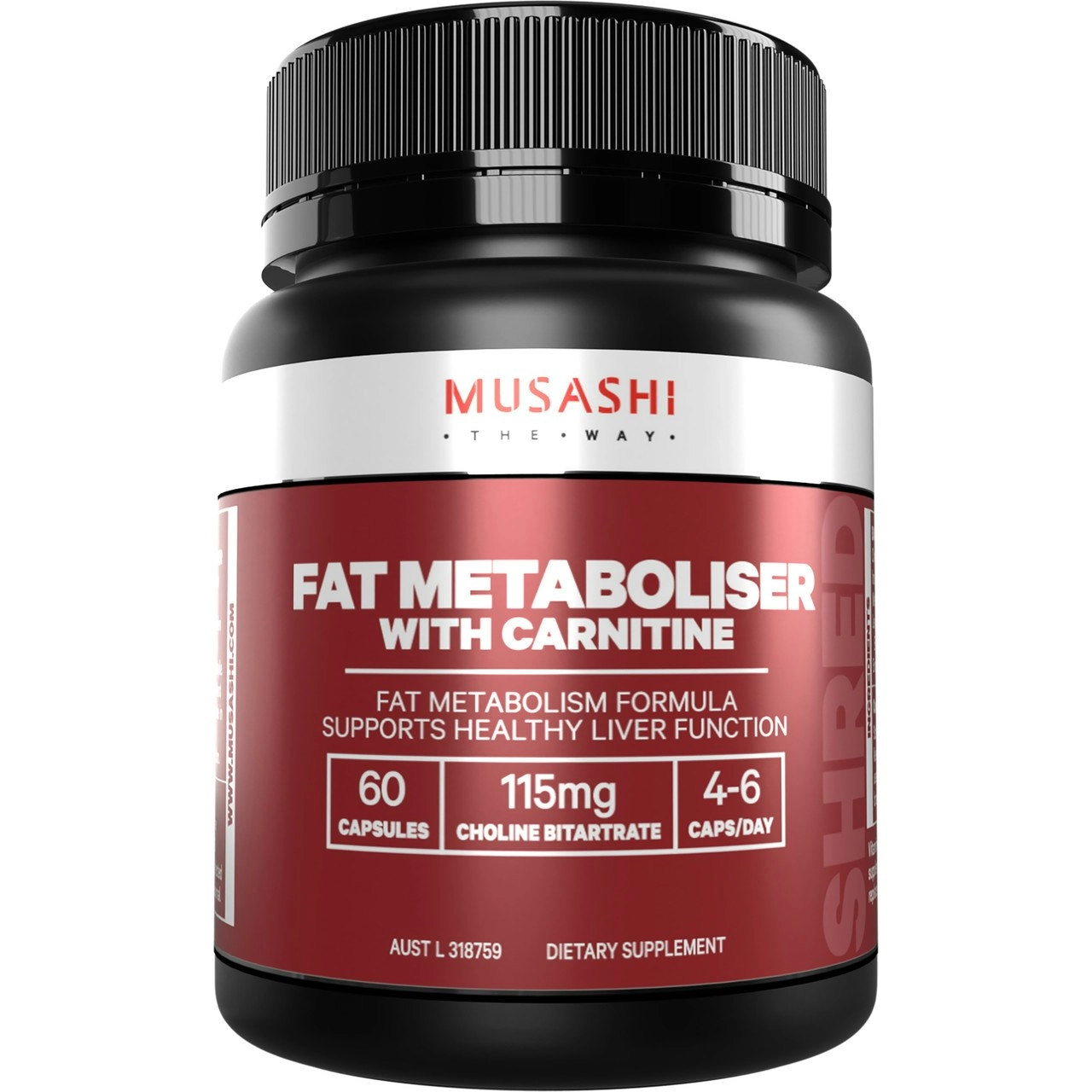 Musashi Fat Metaboliser with Carnitine 60 Capsules