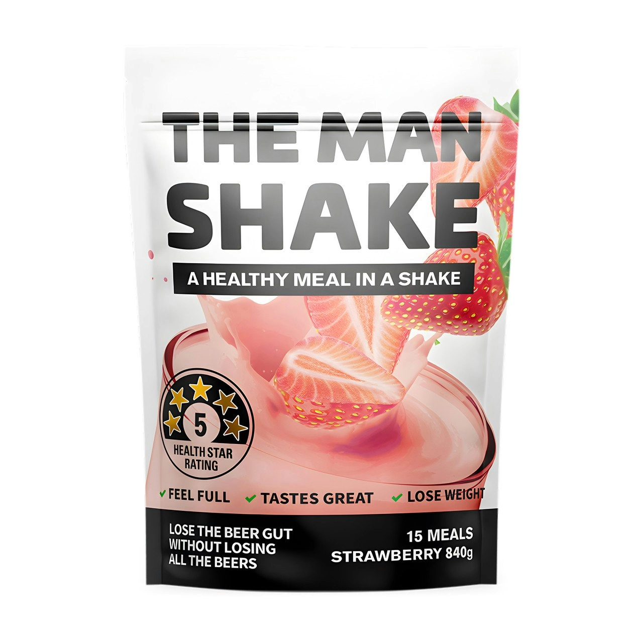 The Man Shake Meal Replacement Strawberry 840g