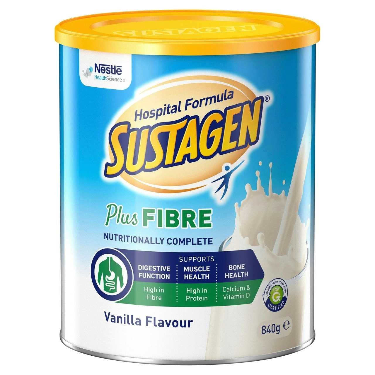 SUSTAGEN(R) Hospital Formula Plus Fibre Vanilla 840g Powder Nutritional Supplement