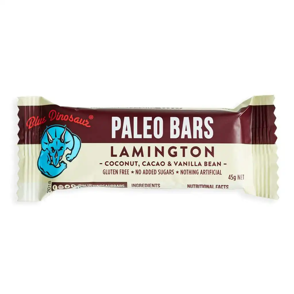 Blue Dinosaur Lamington Paleo Bar 45g