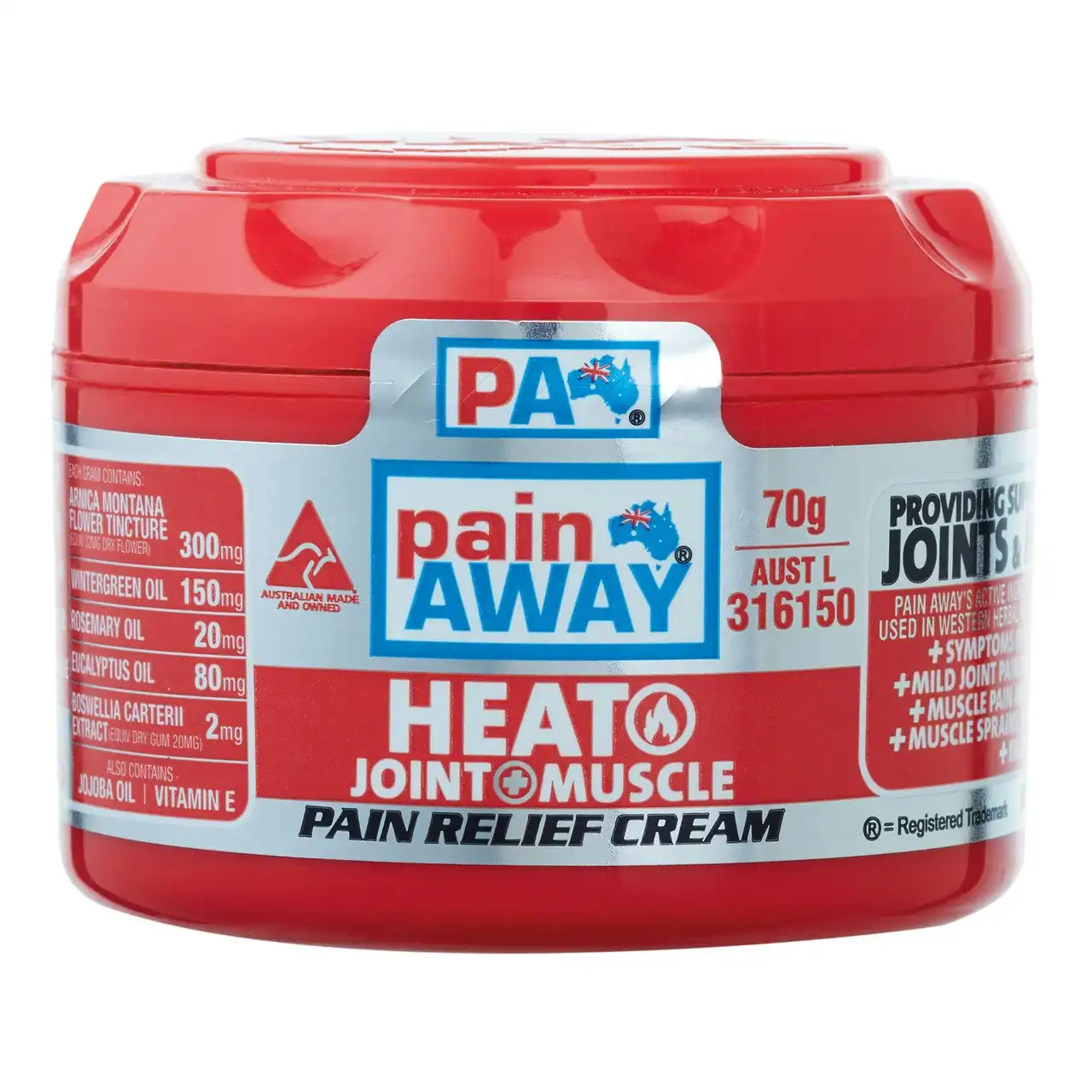 Pain Away Heat Pain Relief Cream 70g