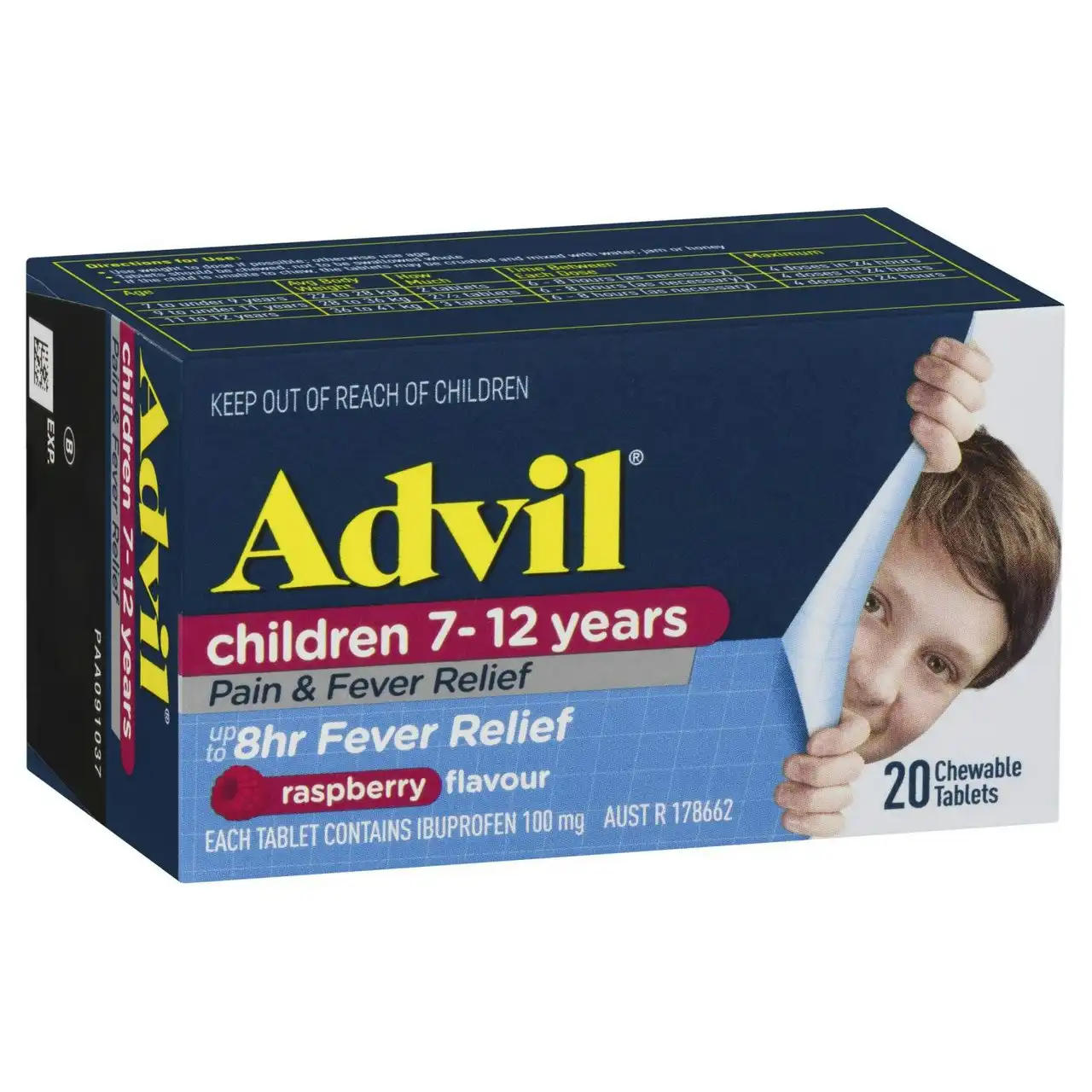 Advil Children 7-12 Years Chewable Raspberry 20 Tablets