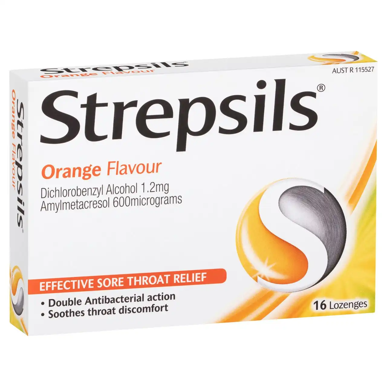 Strepsils Sore Throat Relief Orange 16 Pack