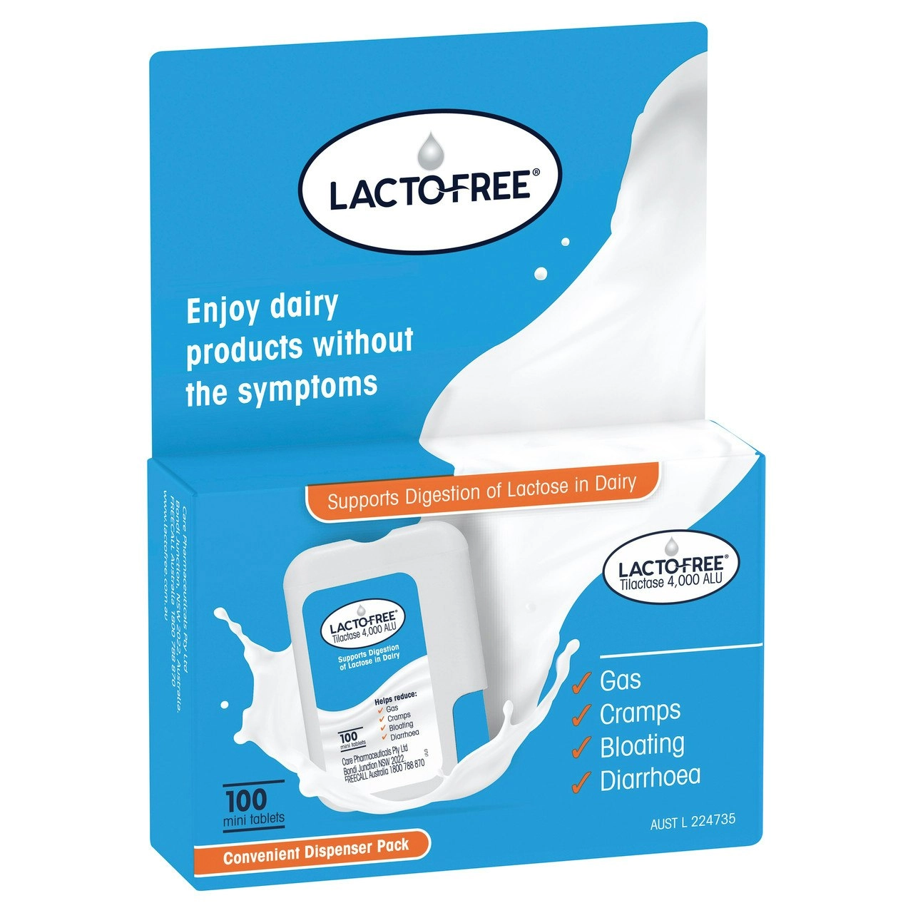 Lacto-Free Convenient Dispenser Pack 100 Mini Tablets (Aus)