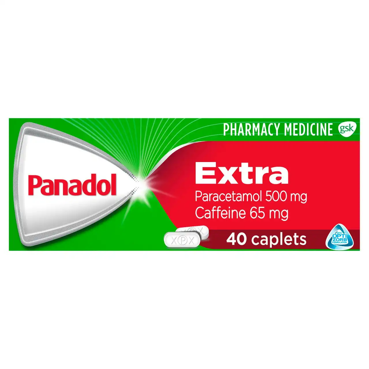 Panadol Extra for Pain Relief, Paracetamol & Caffeine - 500mg 40 Caplets