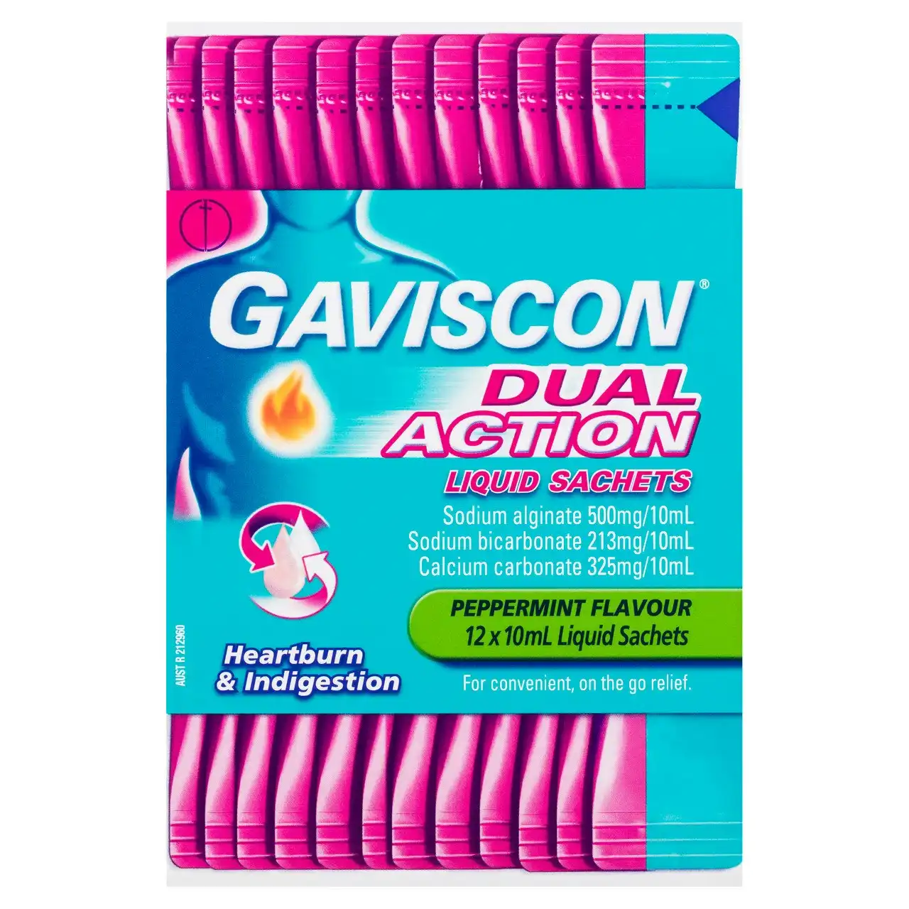 Gaviscon Dual Action Liquid Peppermint Sachet 10ml x12