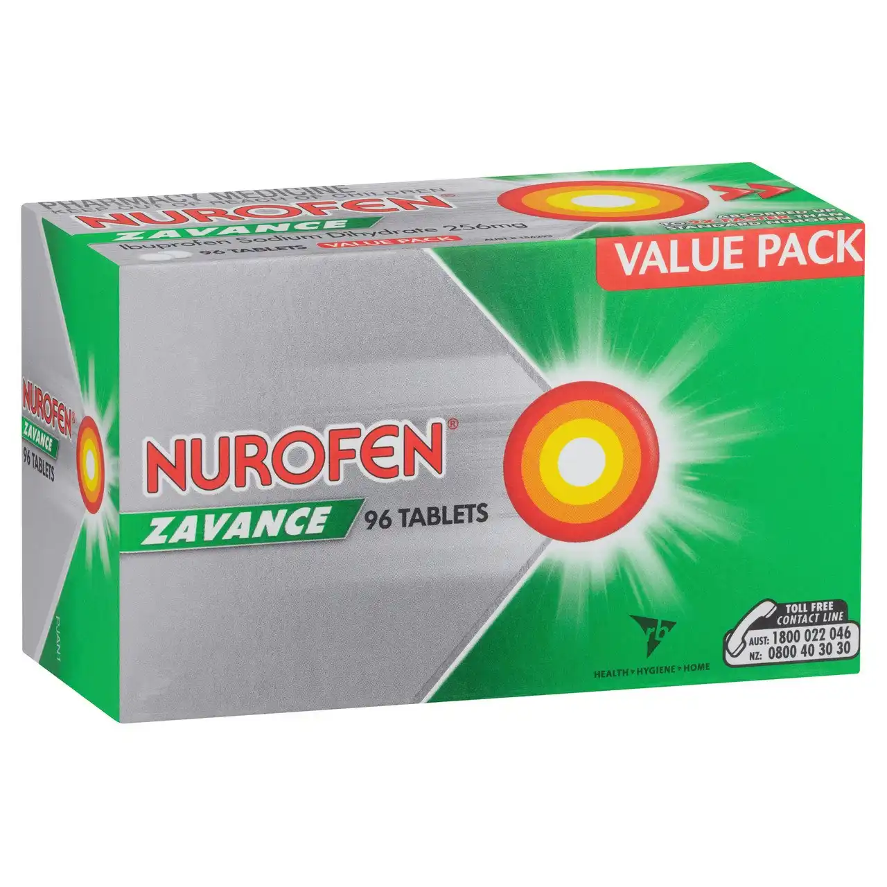 Nurofen Zavance Fast Pain Relief Tablets 256mg Ibuprofen 96 value pack