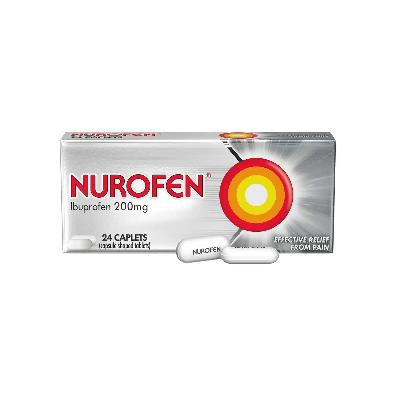 Nurofen Pain and Inflammation Relief Caplets 200mg Ibuprofen 24 pack