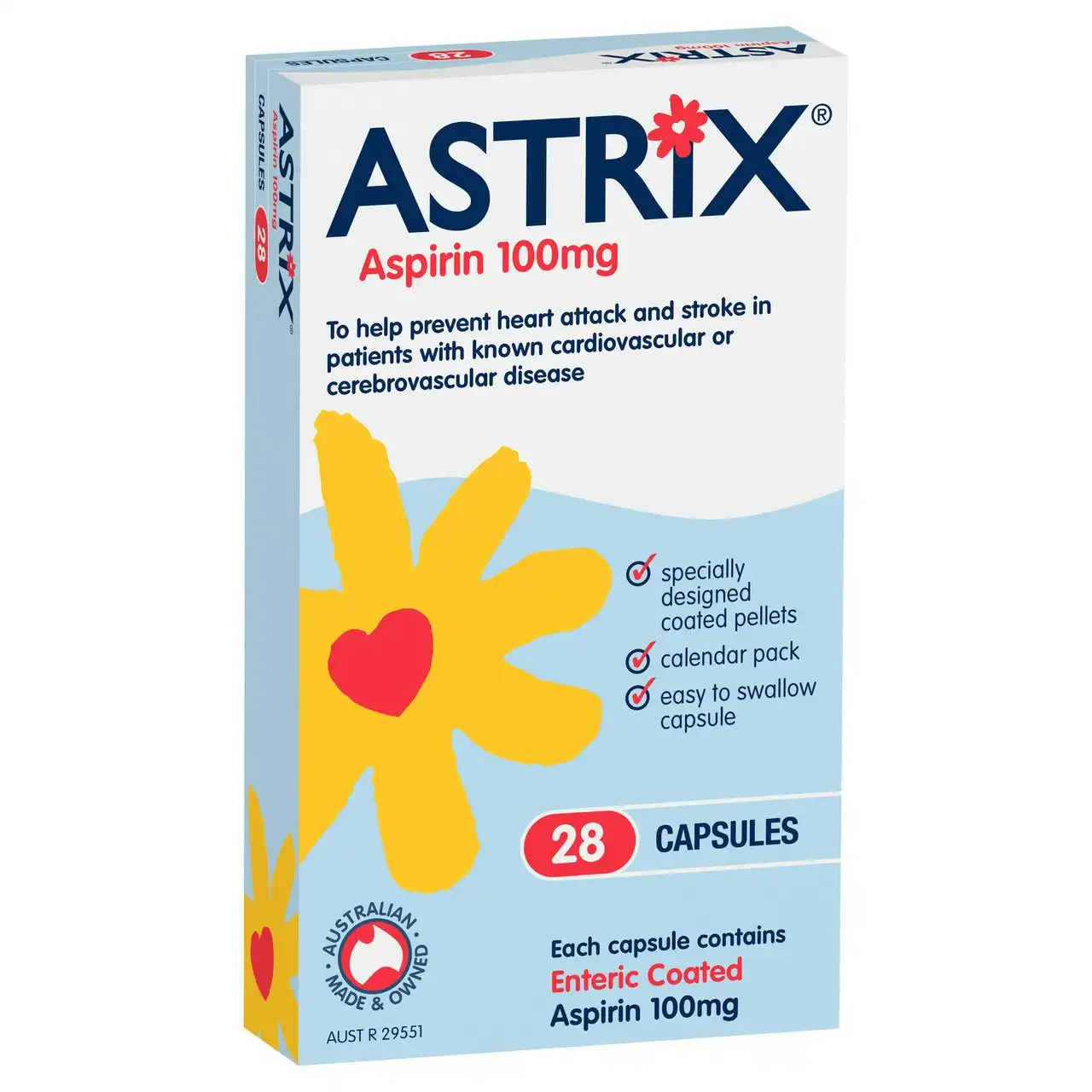 Astrix Aspirin 100mg 28 Capsules