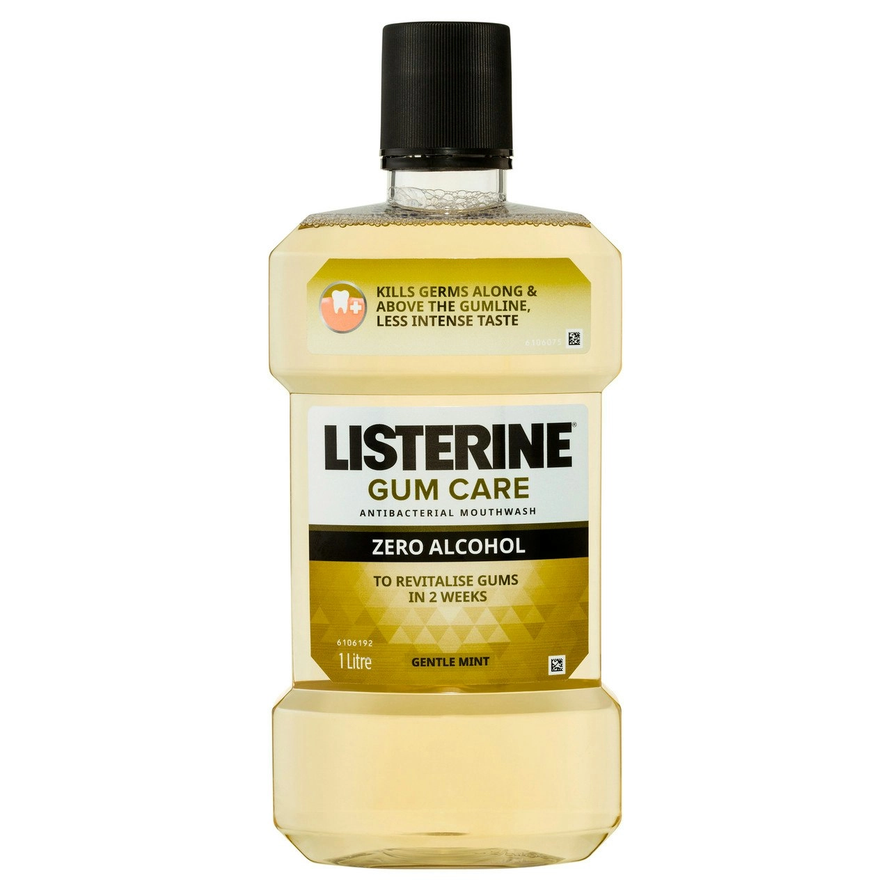 Listerine Gum Care Zero Alcohol Antibacterial Mouthwash Gentle Mint 1L