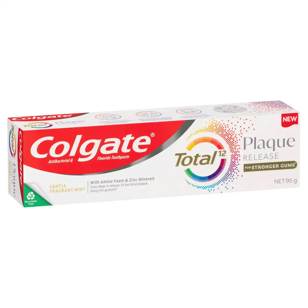 Colgate Total Plaque Release Toothpaste, 95g, Gentle Fragrant Mint, For Stronger Gums