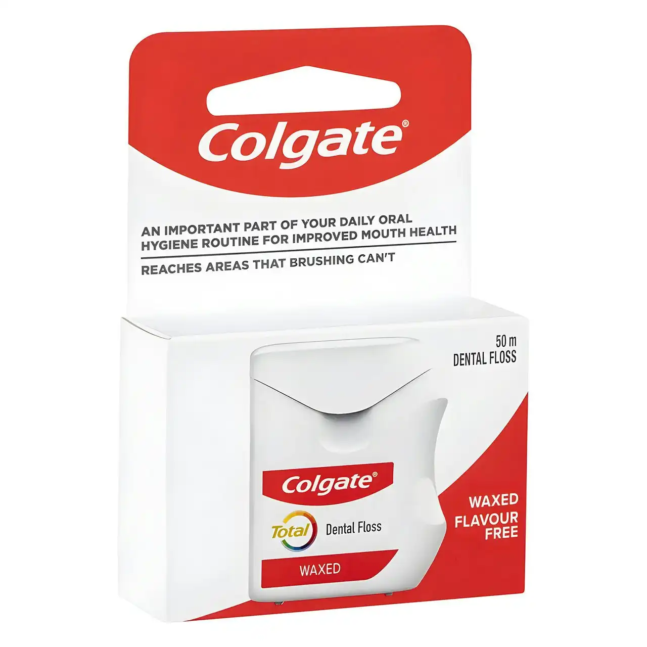 Colgate Total Waxed Dental Floss, 50m, New & Improved*, Protects Gums & Helps Prevent Tooth Decay